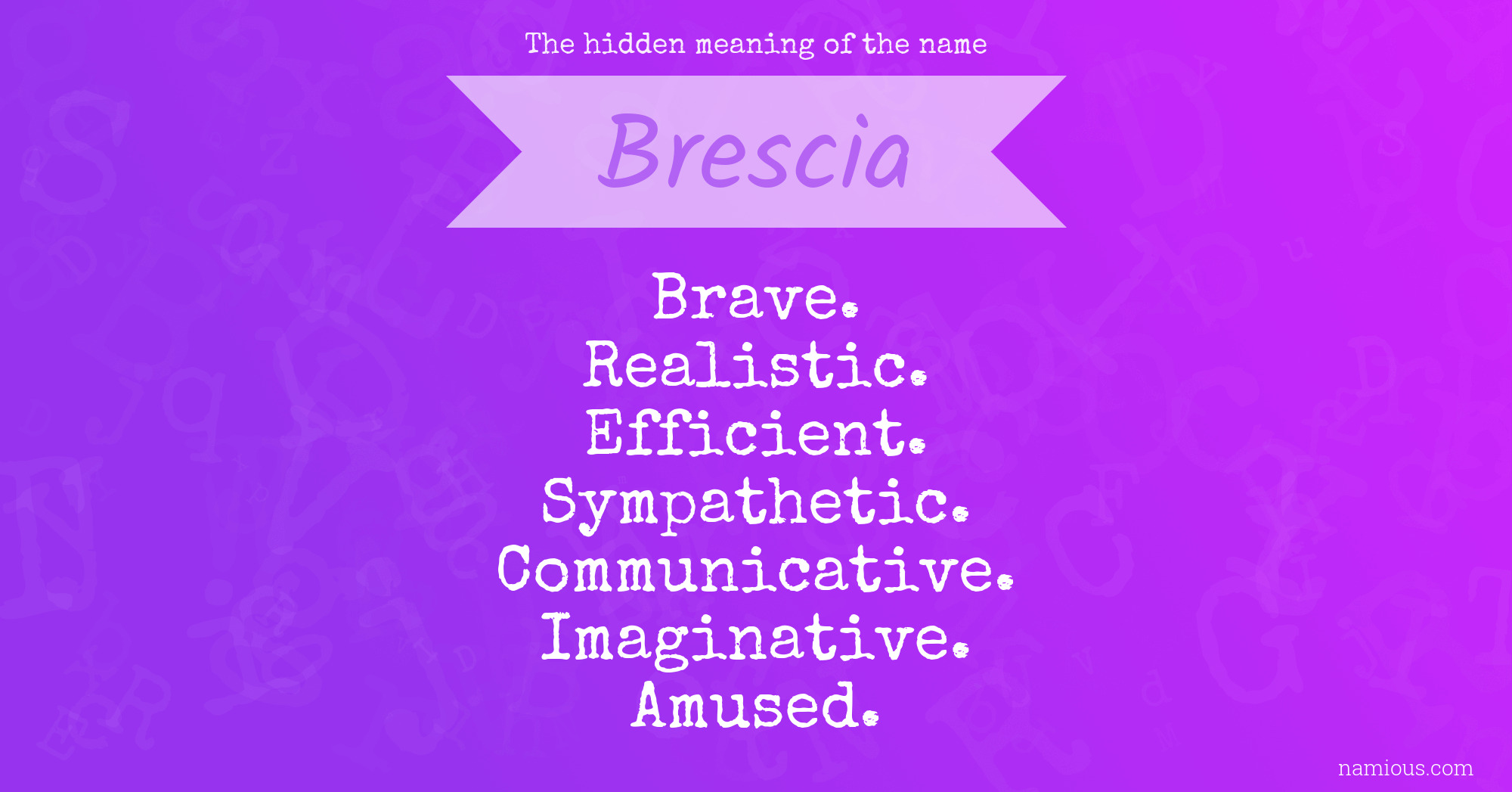 The hidden meaning of the name Brescia