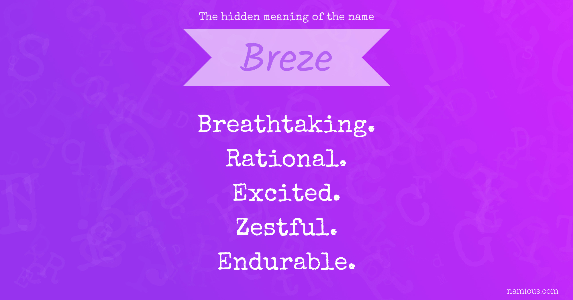 The hidden meaning of the name Breze