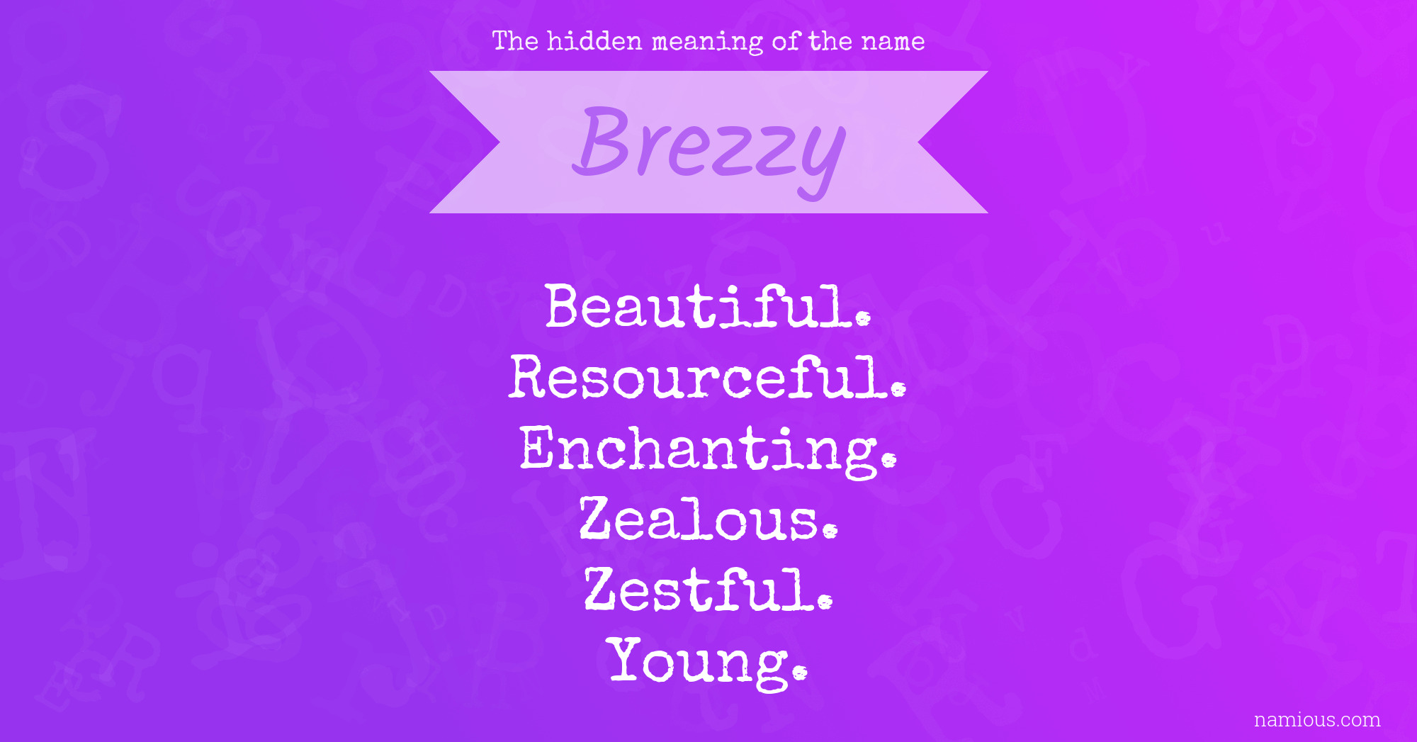 The hidden meaning of the name Brezzy