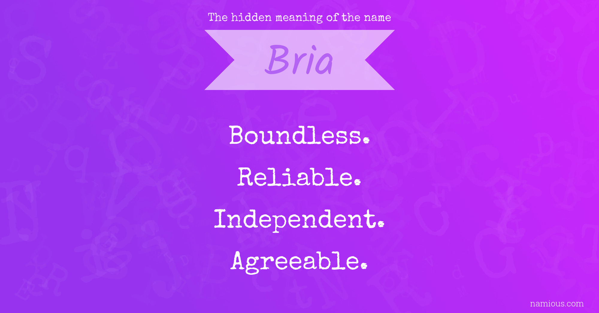 The hidden meaning of the name Bria