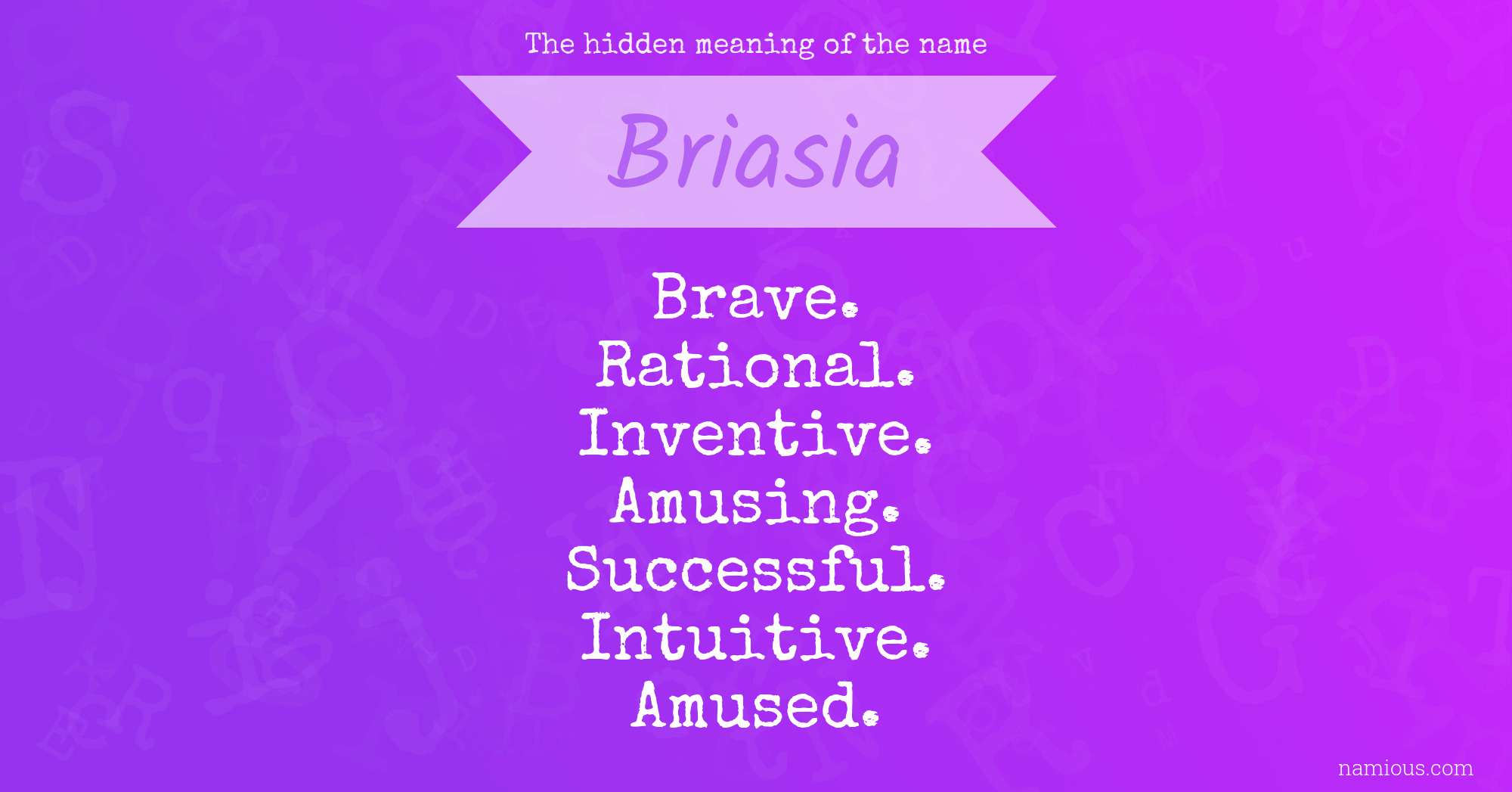 The hidden meaning of the name Briasia