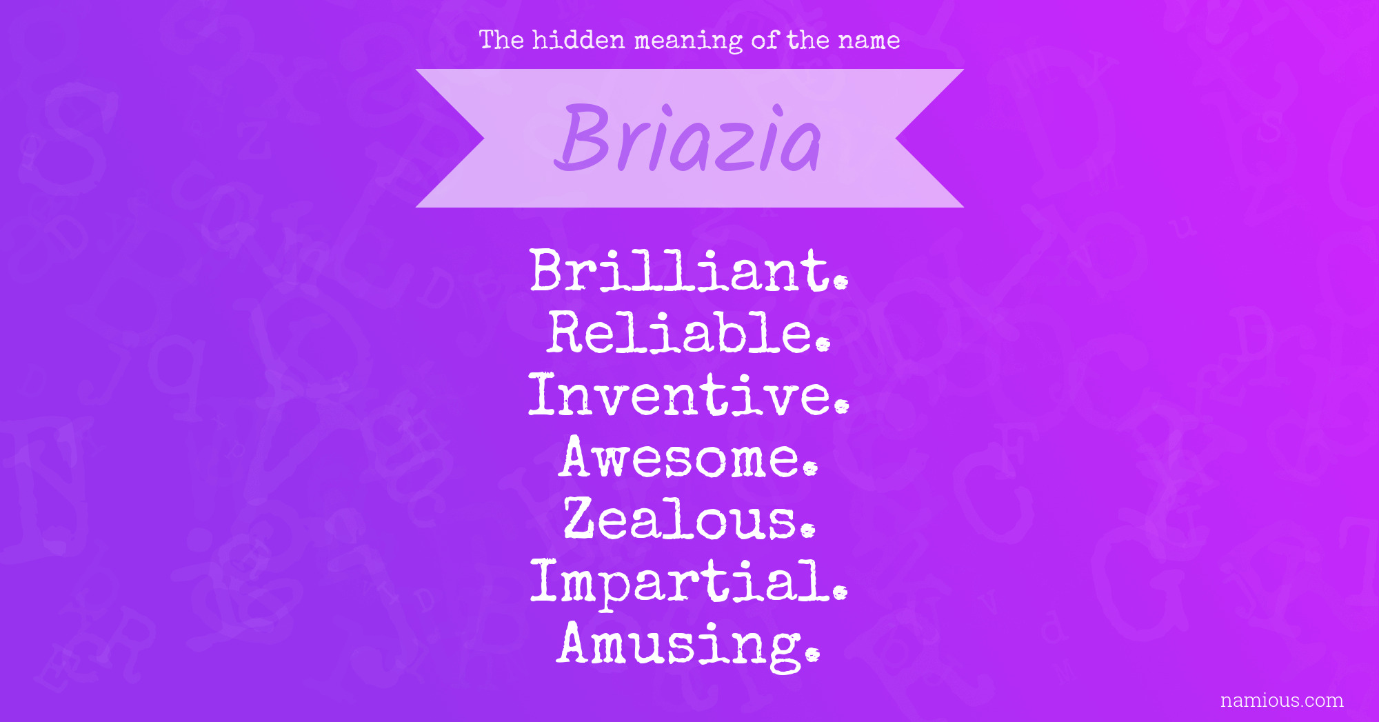 The hidden meaning of the name Briazia