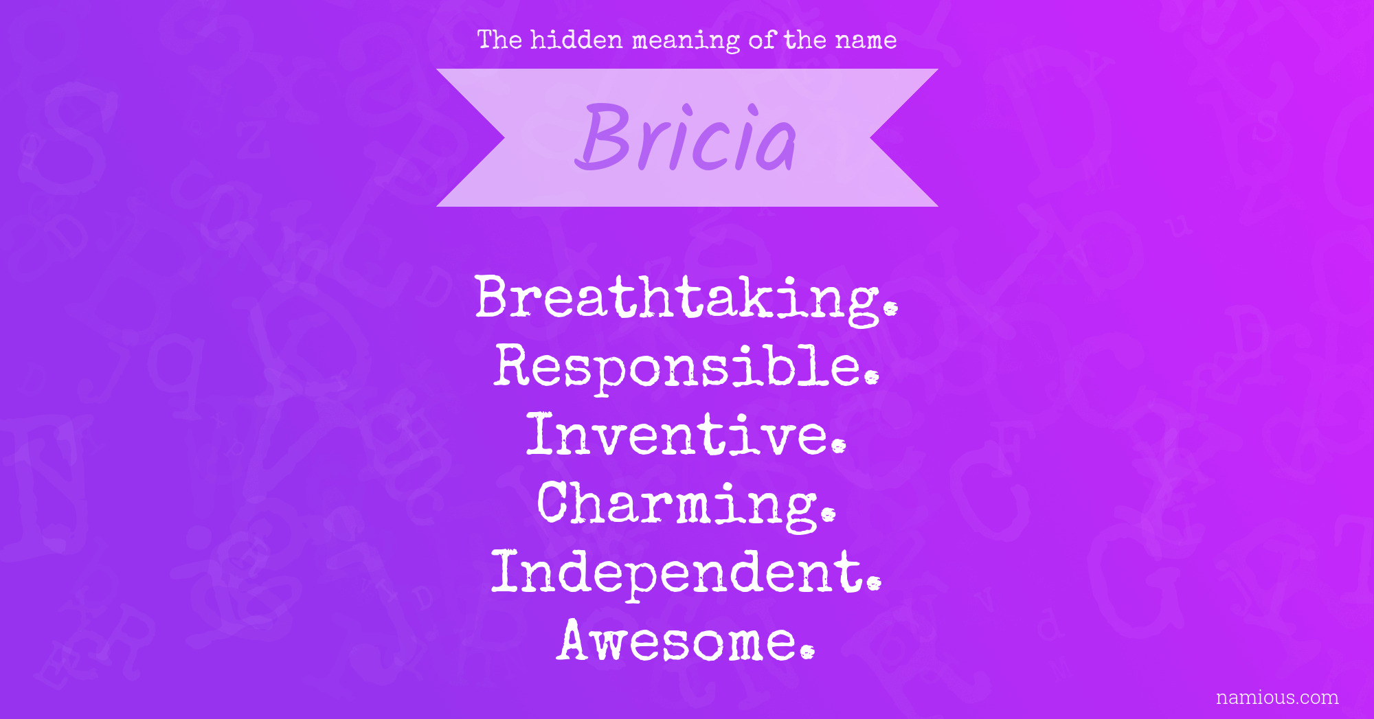 The hidden meaning of the name Bricia