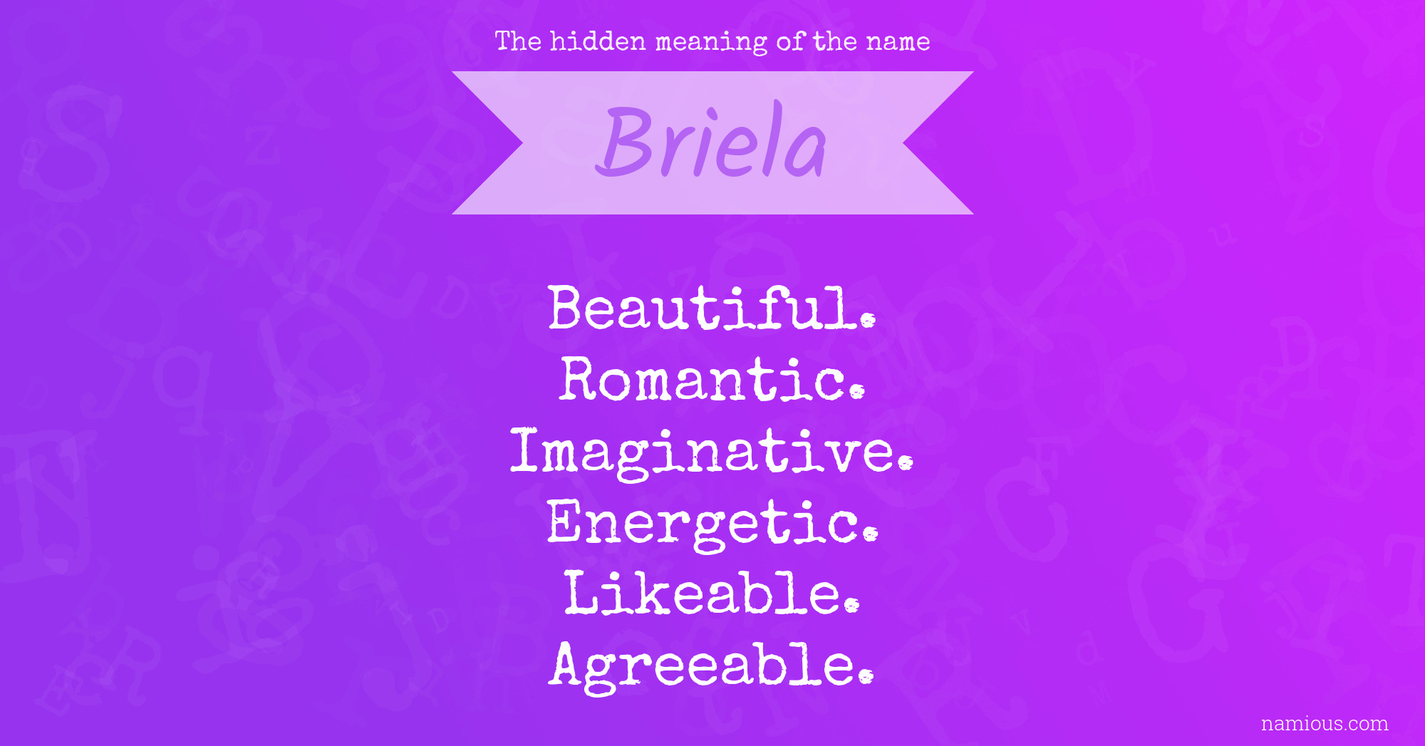 The hidden meaning of the name Briela