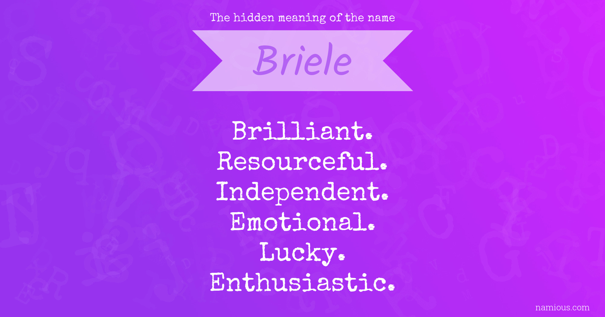 The hidden meaning of the name Briele