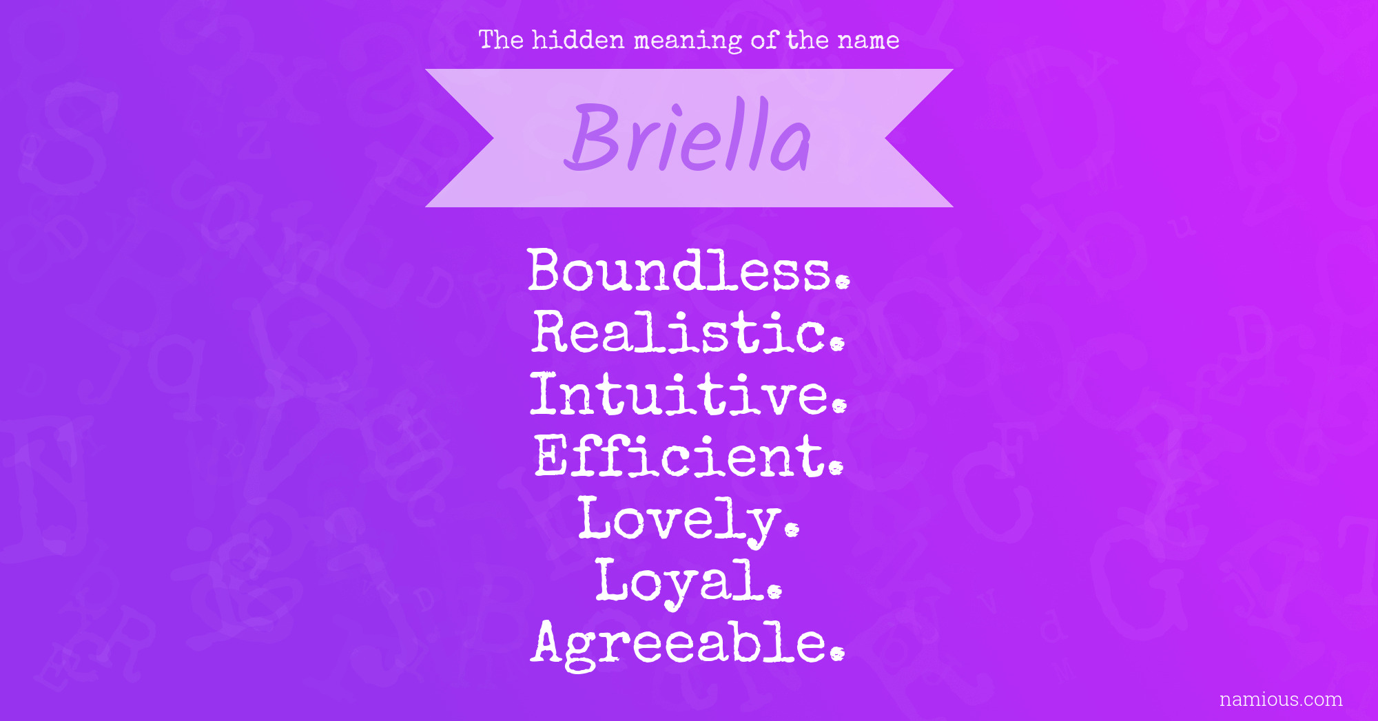 The hidden meaning of the name Briella