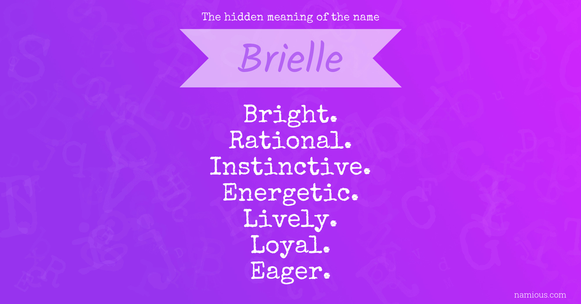 The hidden meaning of the name Brielle