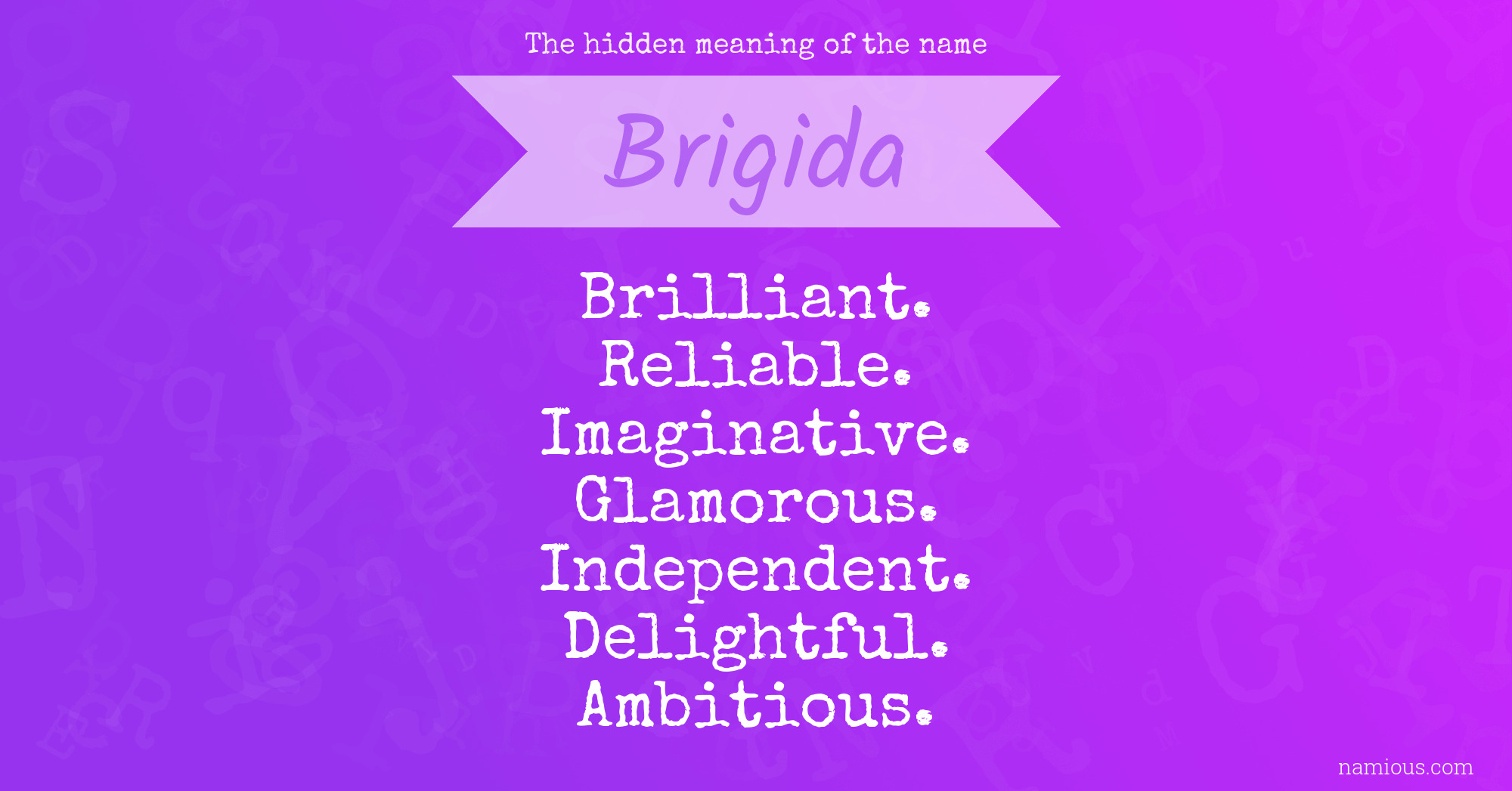 The hidden meaning of the name Brigida