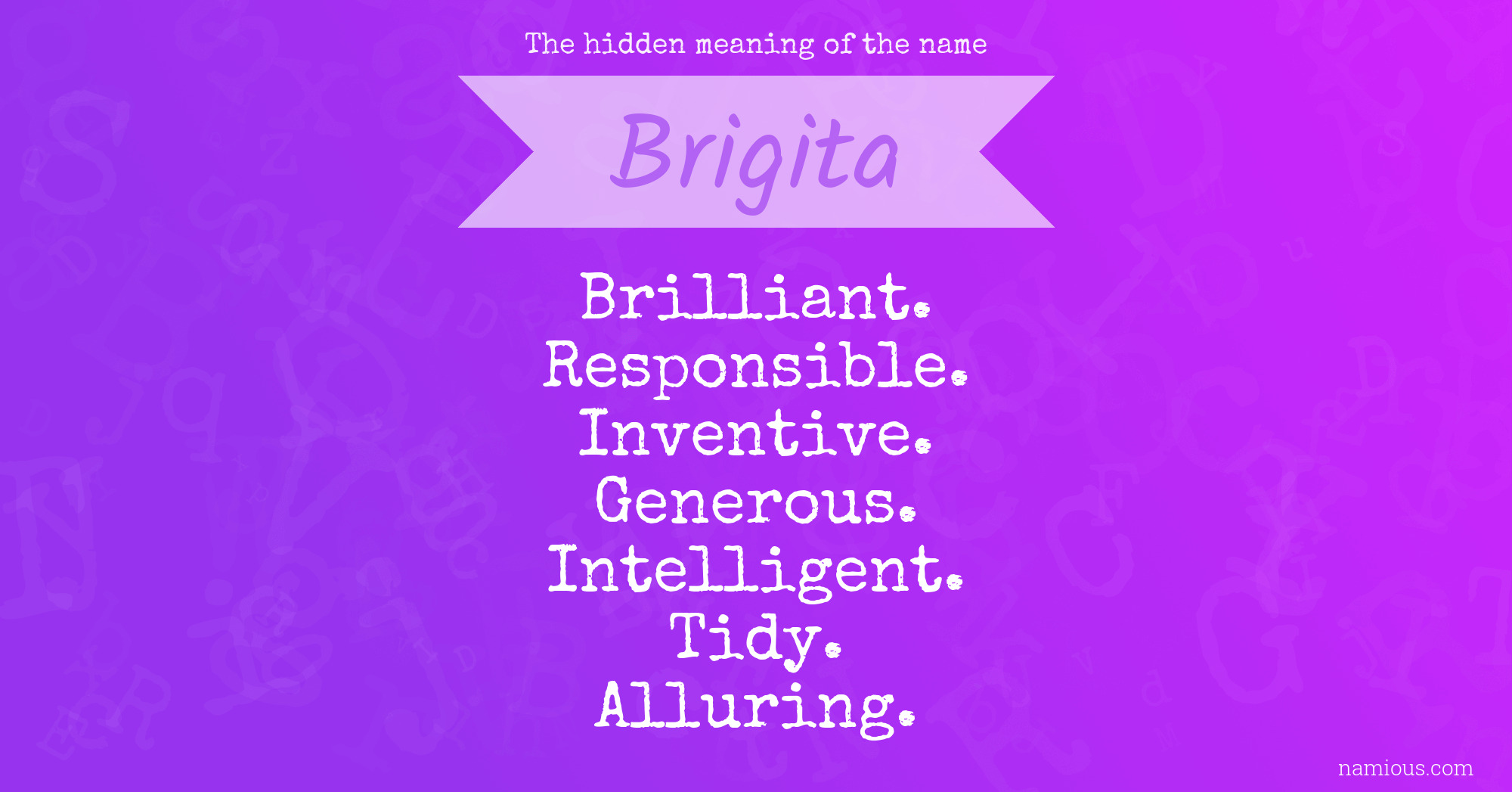 The hidden meaning of the name Brigita