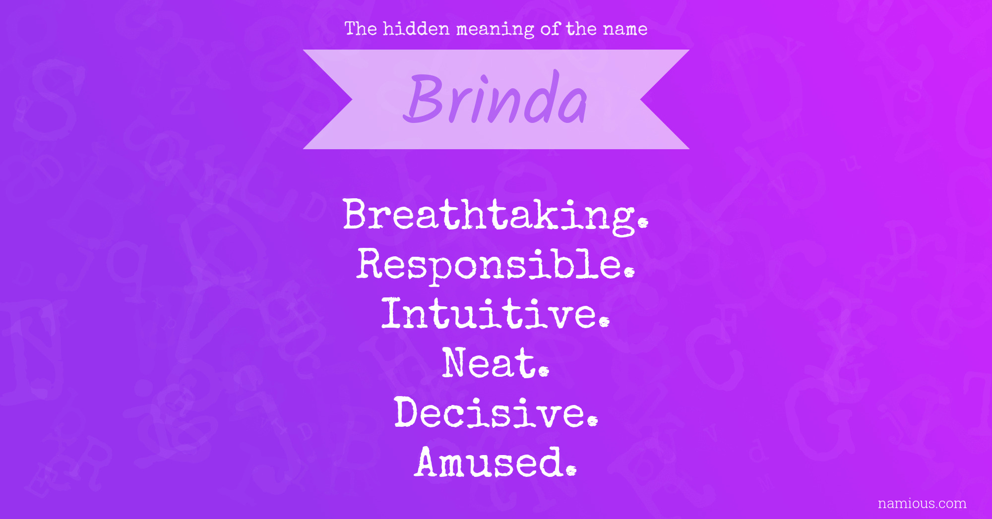 The hidden meaning of the name Brinda