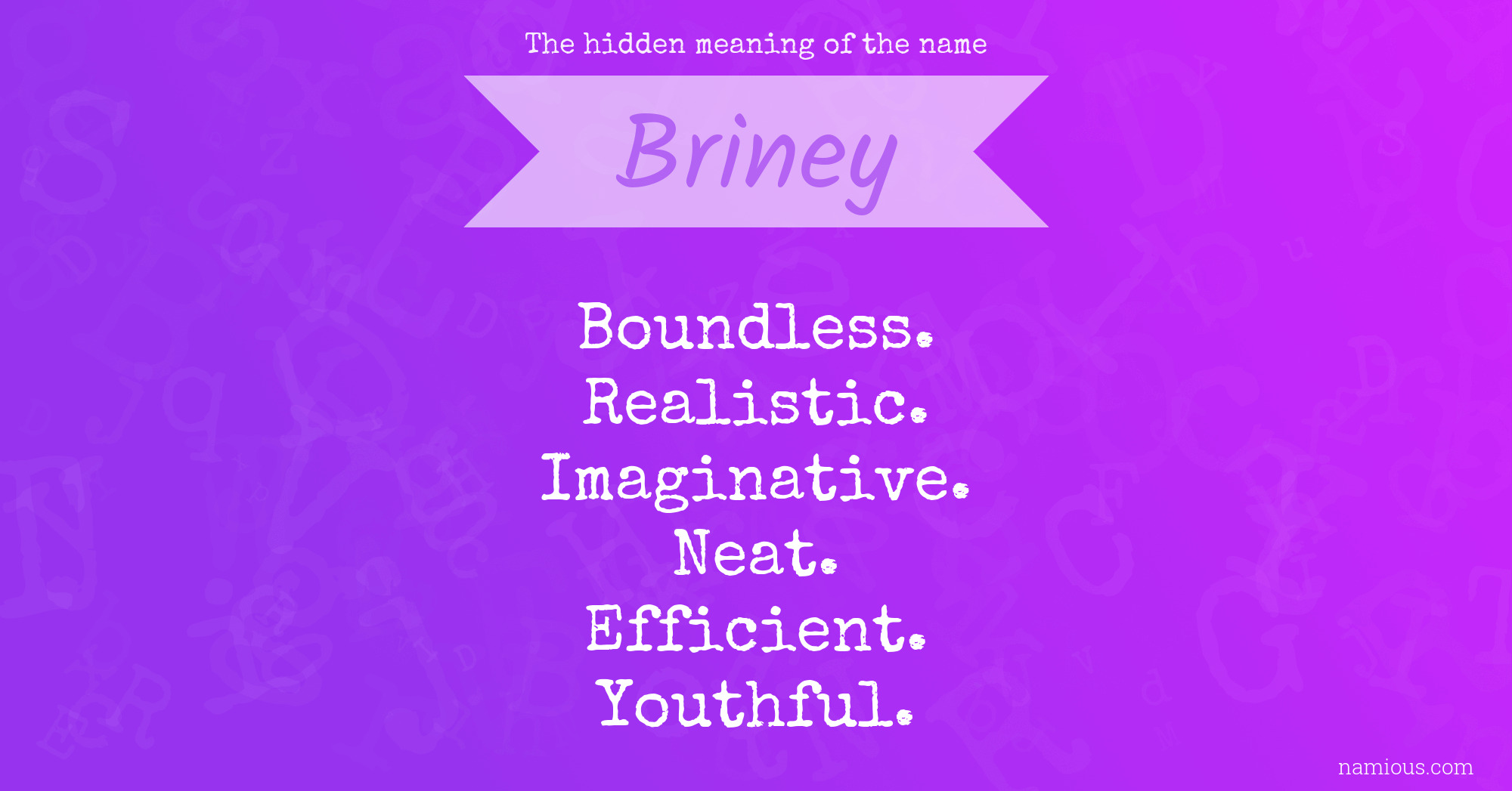 The hidden meaning of the name Briney