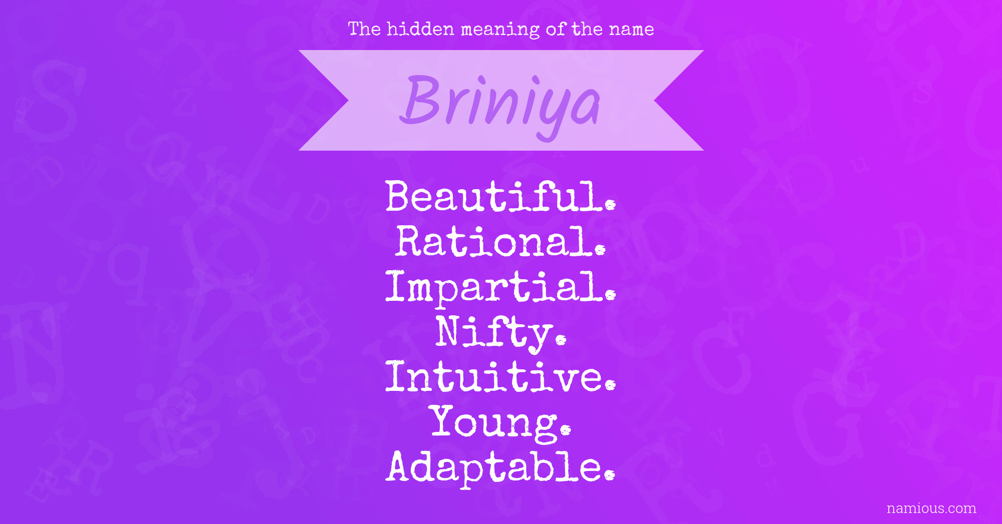 The hidden meaning of the name Briniya