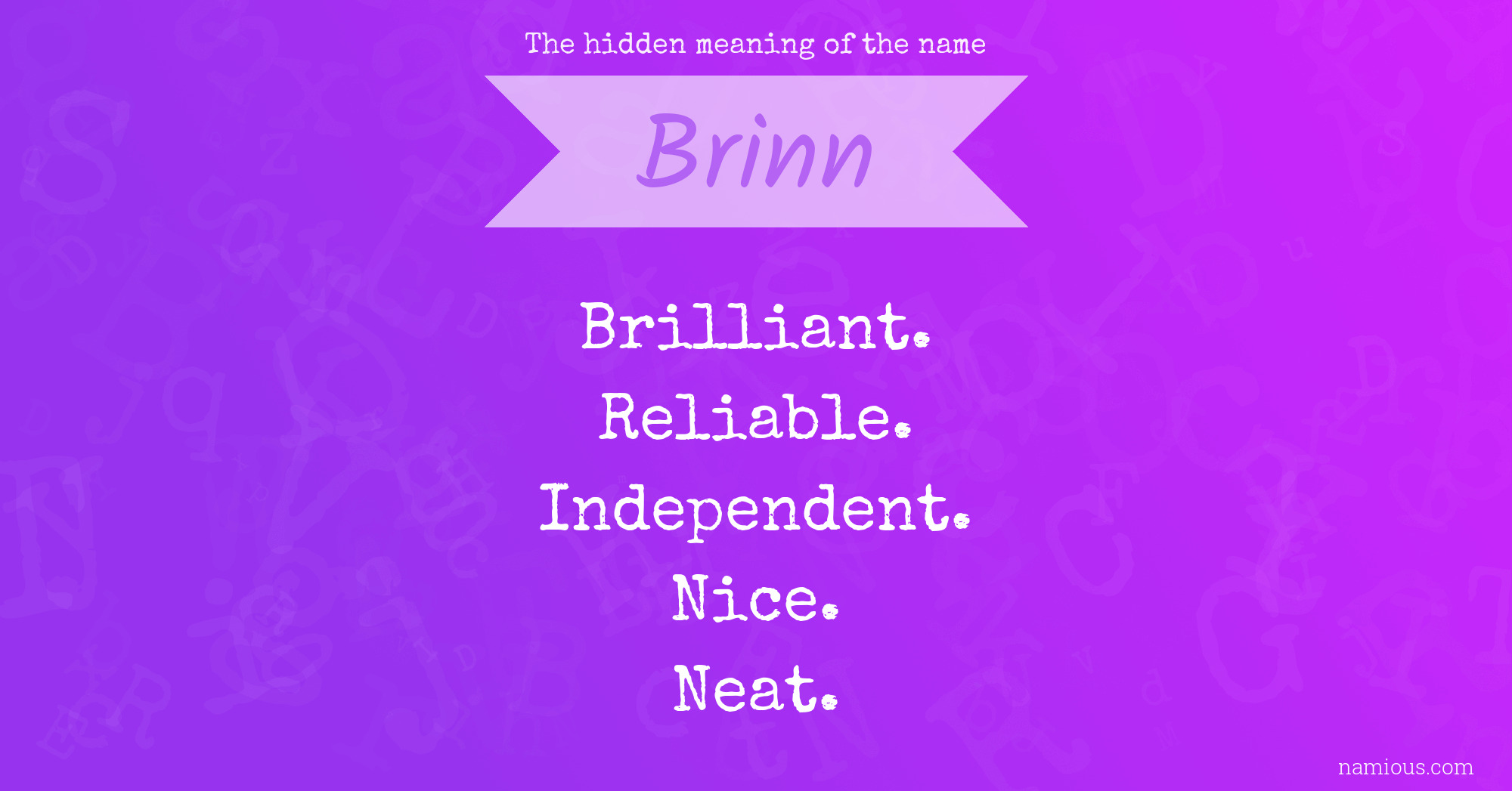 The hidden meaning of the name Brinn