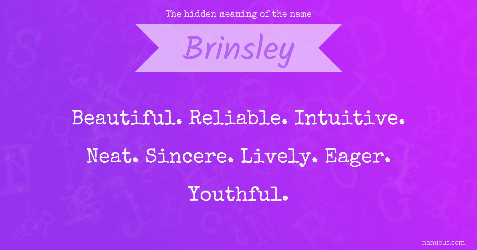 The hidden meaning of the name Brinsley