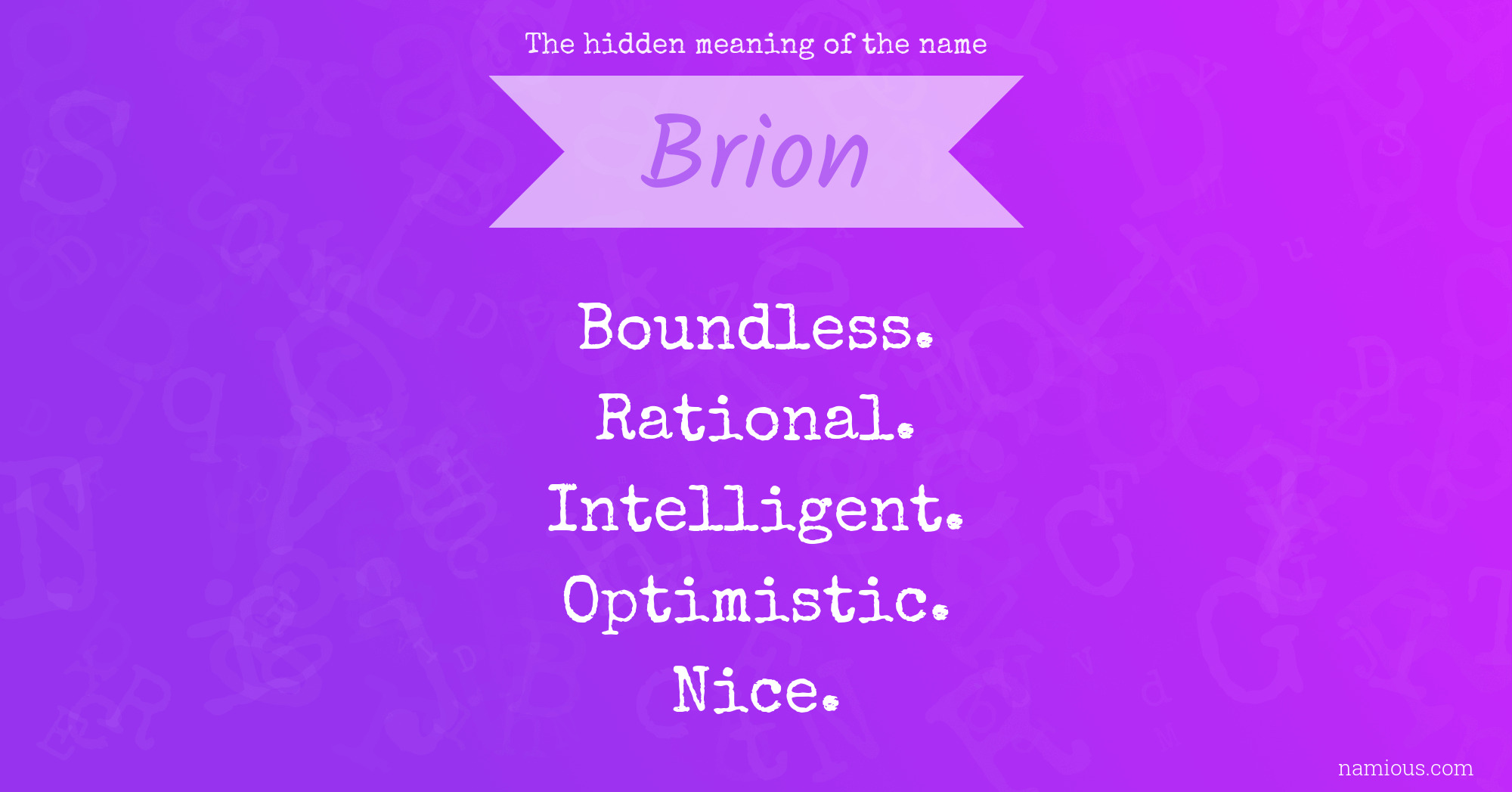 The hidden meaning of the name Brion