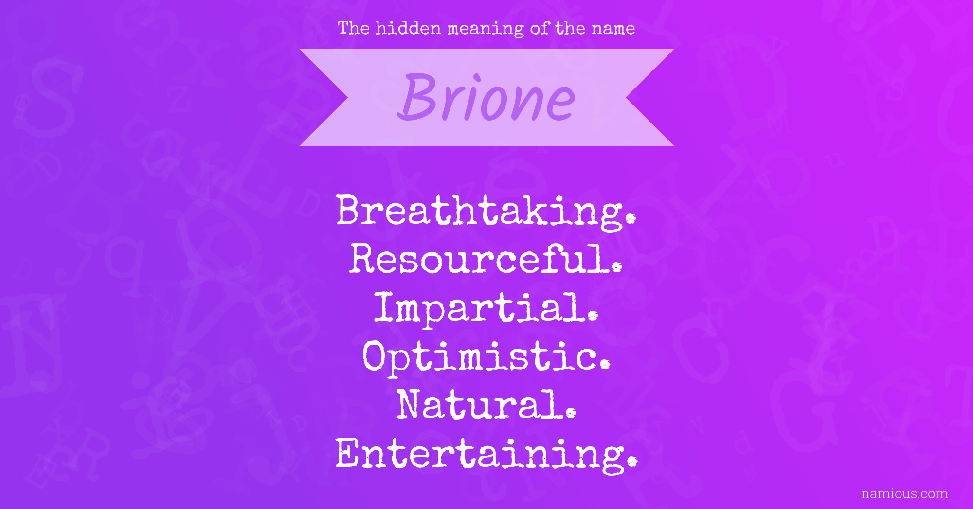 The hidden meaning of the name Brione