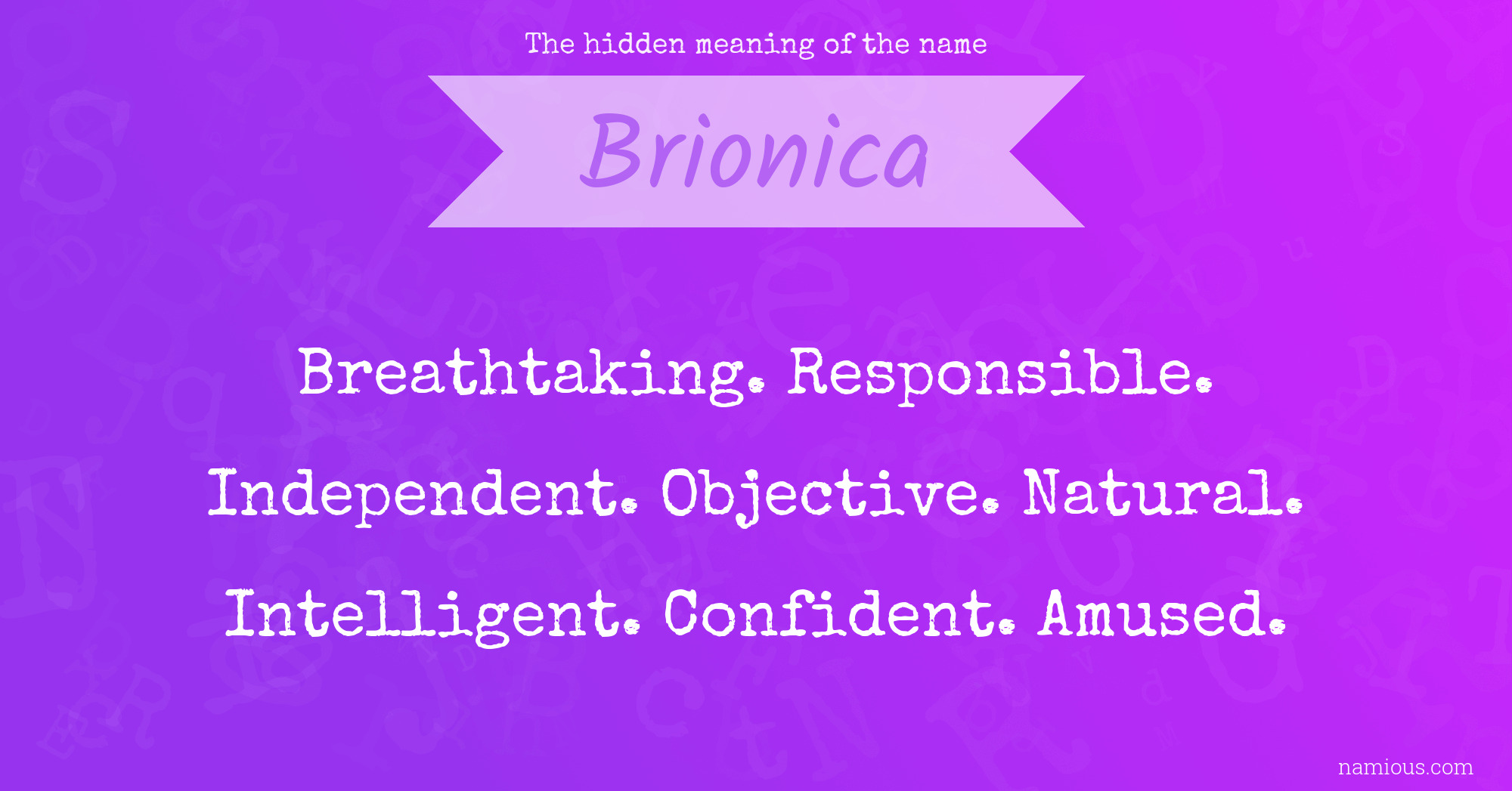 The hidden meaning of the name Brionica