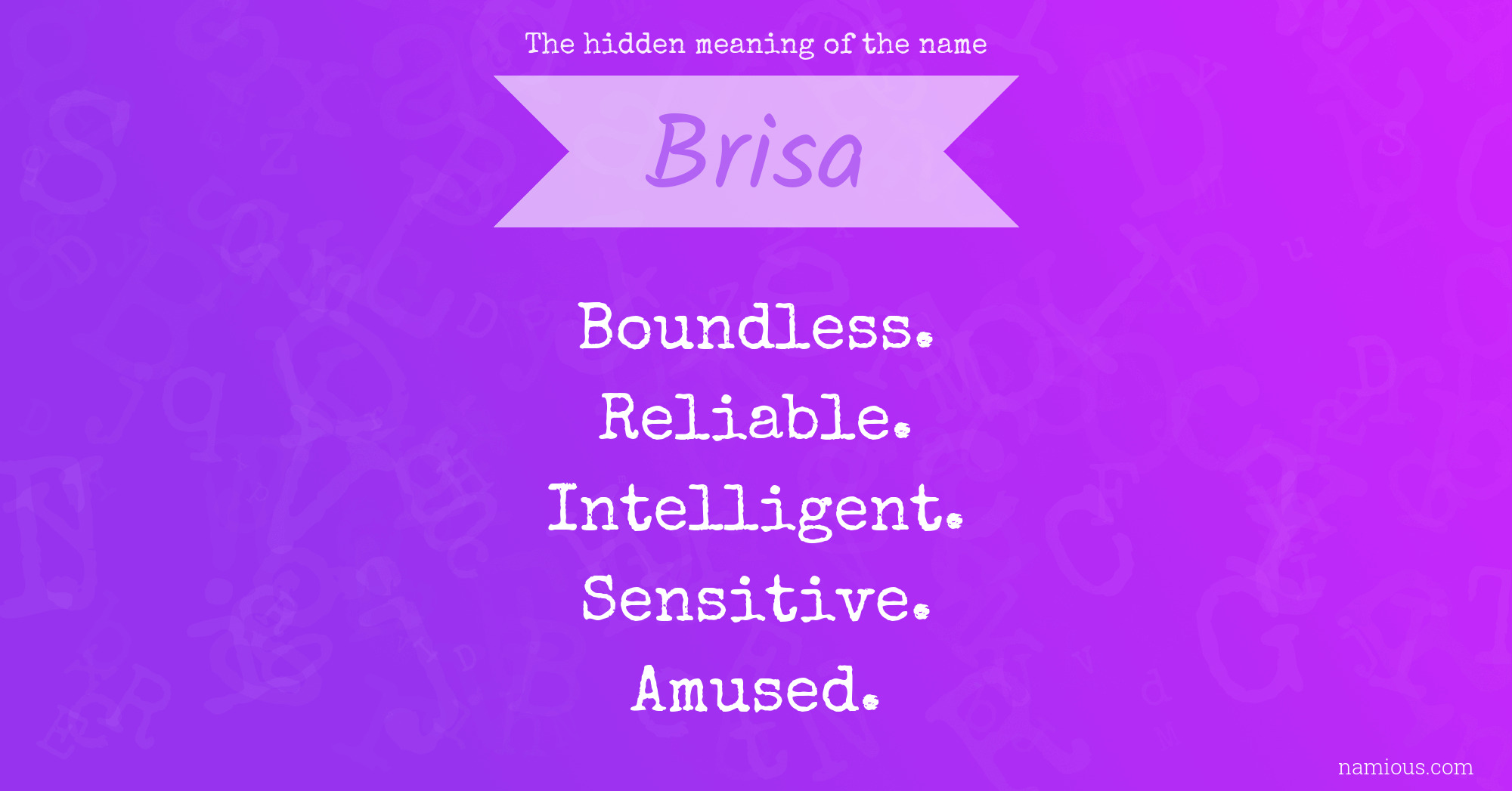 The hidden meaning of the name Brisa