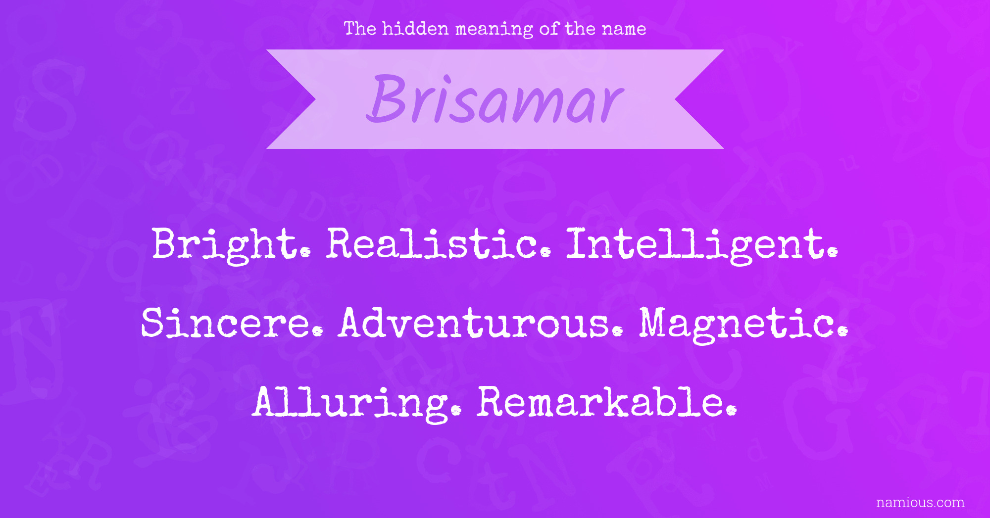 The hidden meaning of the name Brisamar