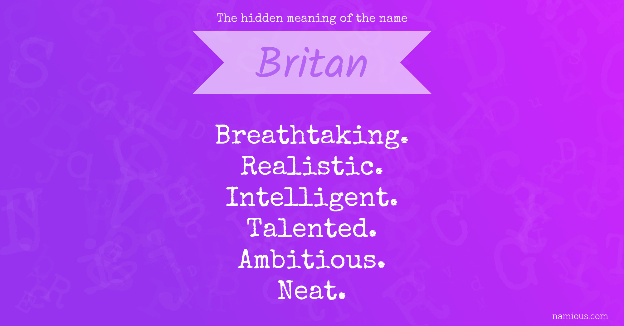 The hidden meaning of the name Britan