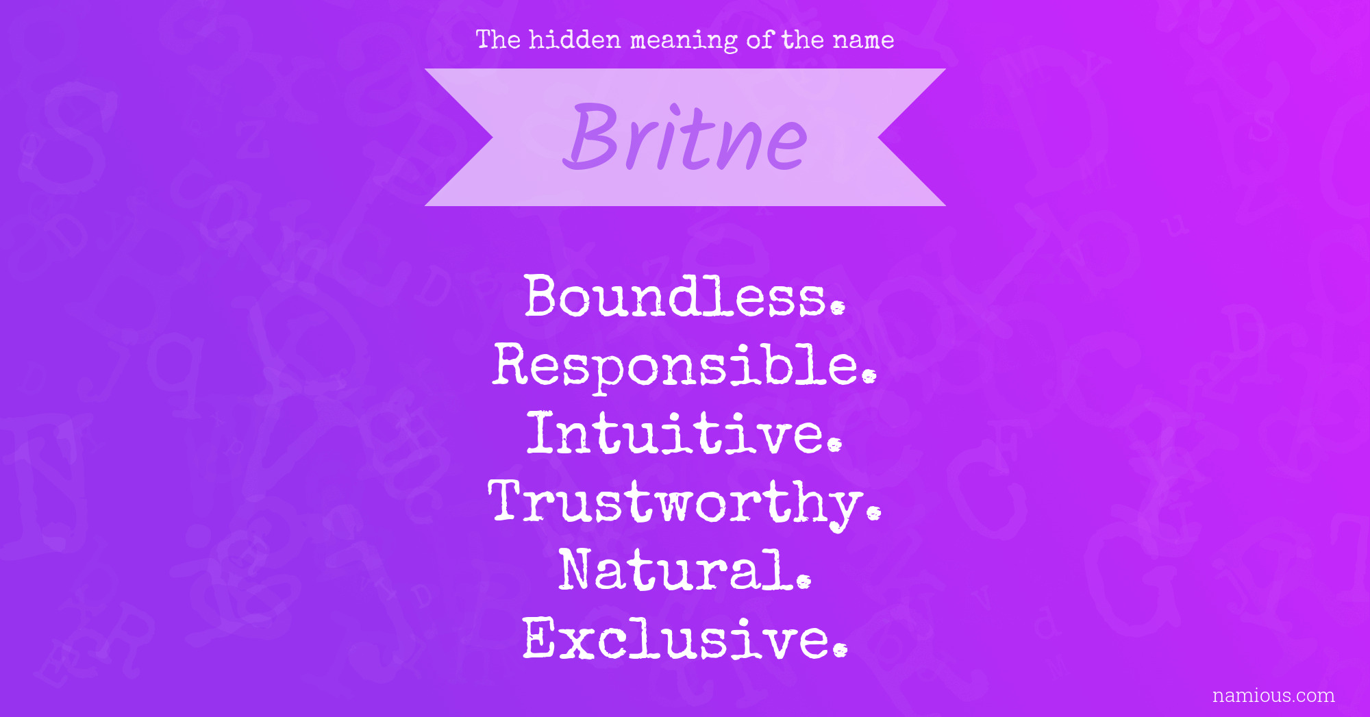 The hidden meaning of the name Britne