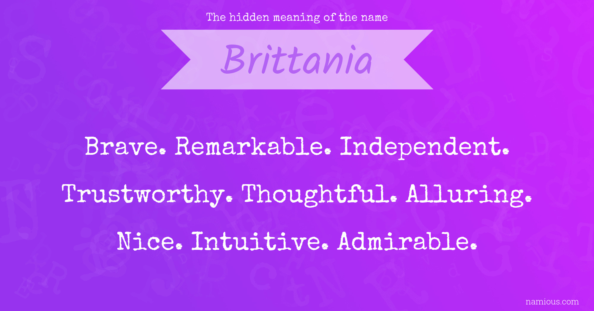 The hidden meaning of the name Brittania