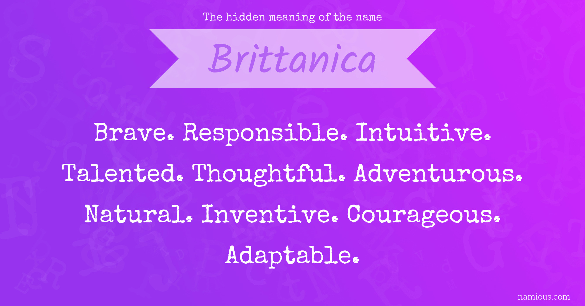 The hidden meaning of the name Brittanica