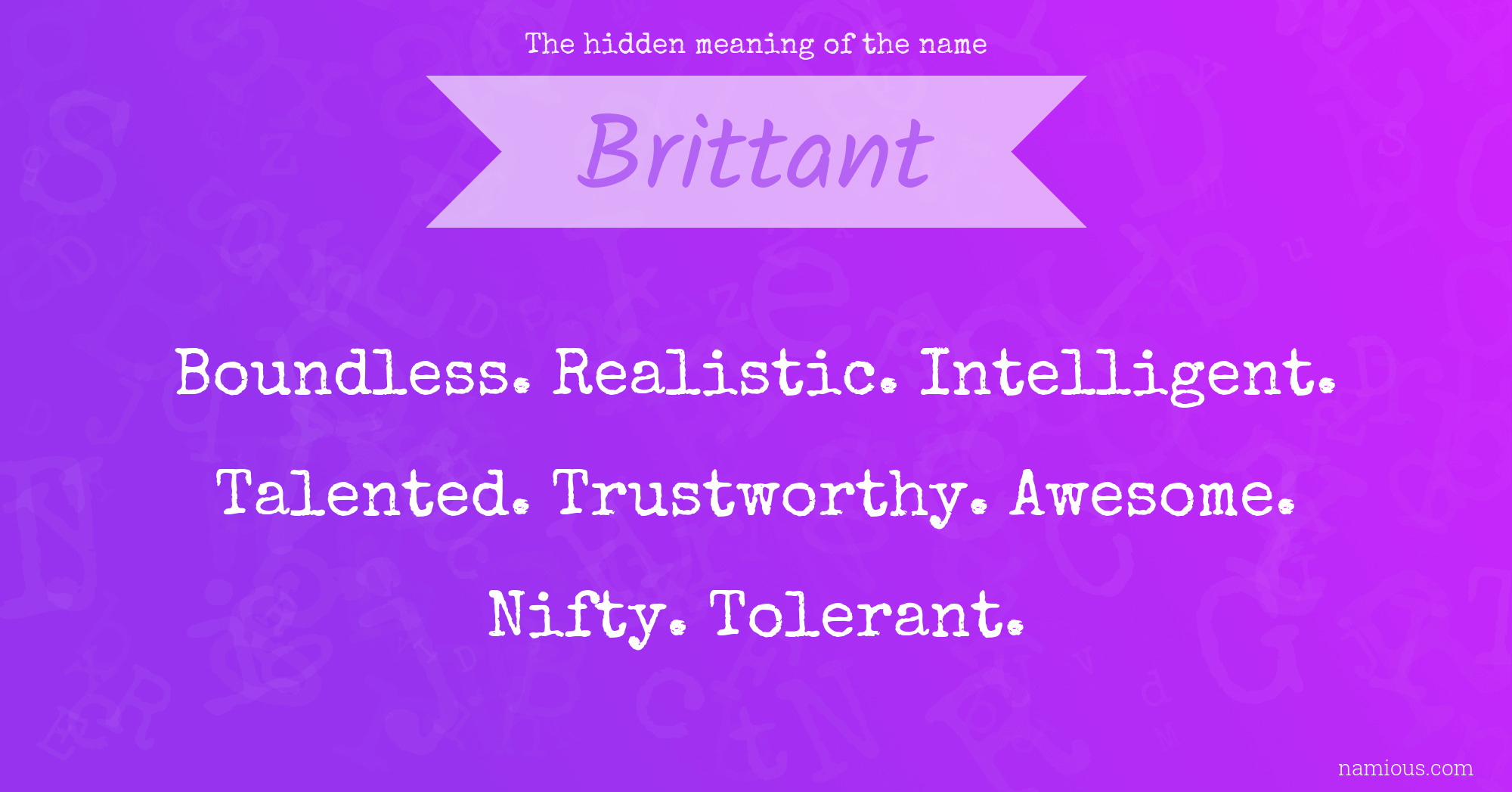 The hidden meaning of the name Brittant