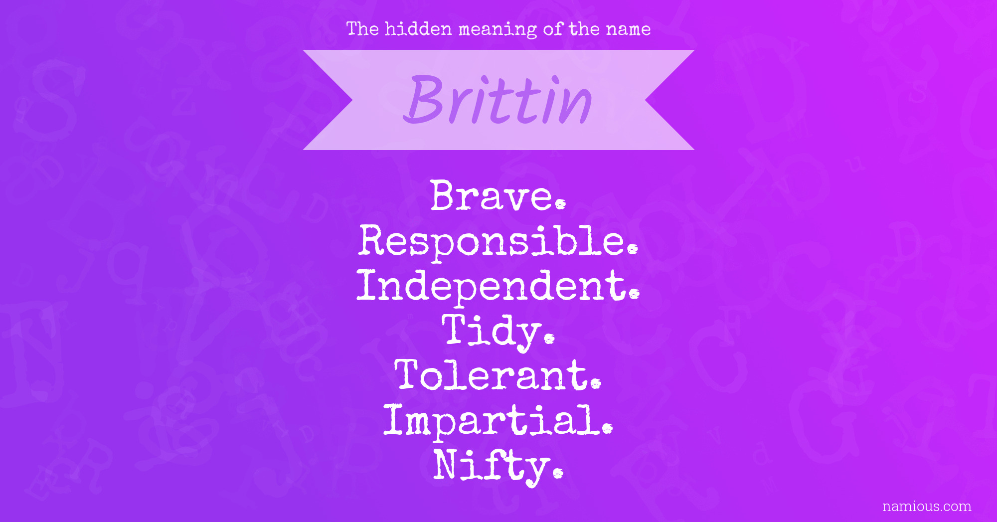 The hidden meaning of the name Brittin