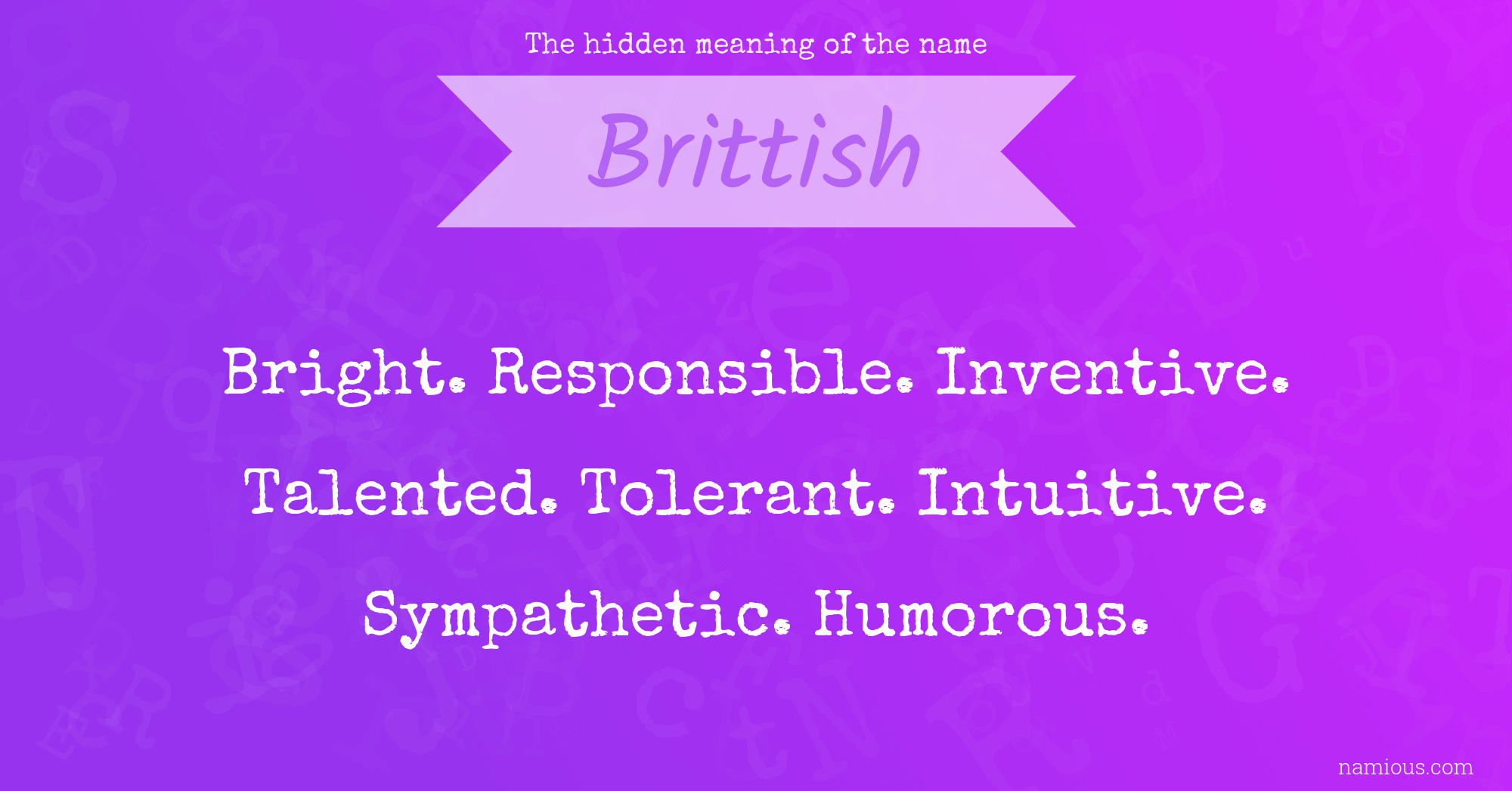 The hidden meaning of the name Brittish