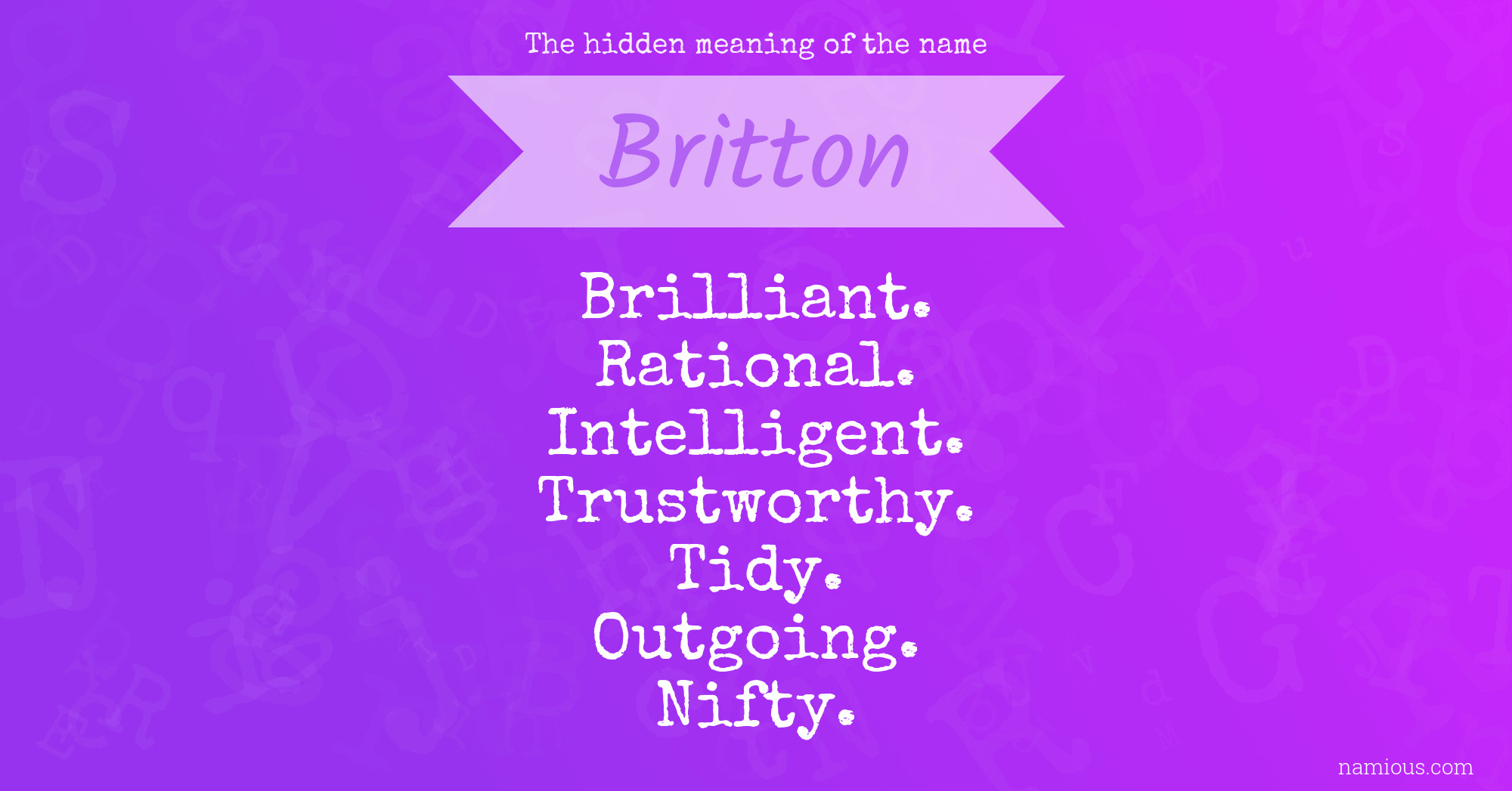 The hidden meaning of the name Britton