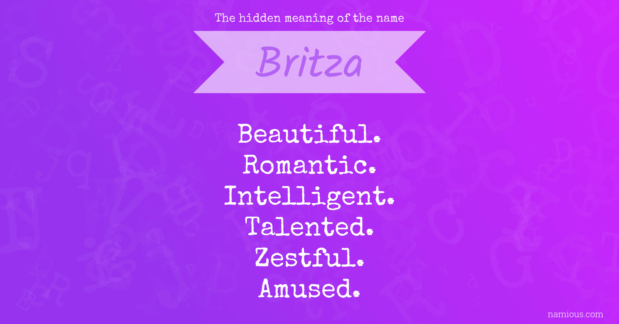 The hidden meaning of the name Britza