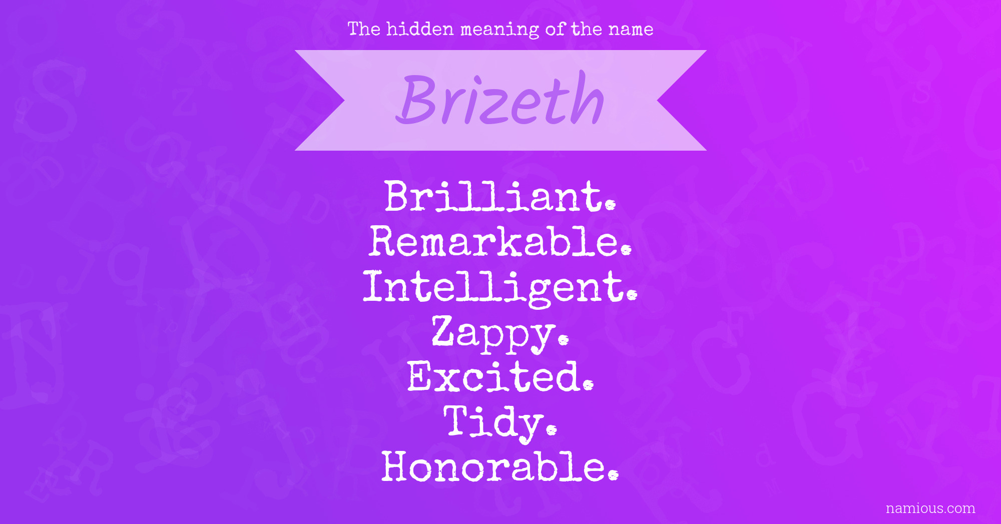 The hidden meaning of the name Brizeth