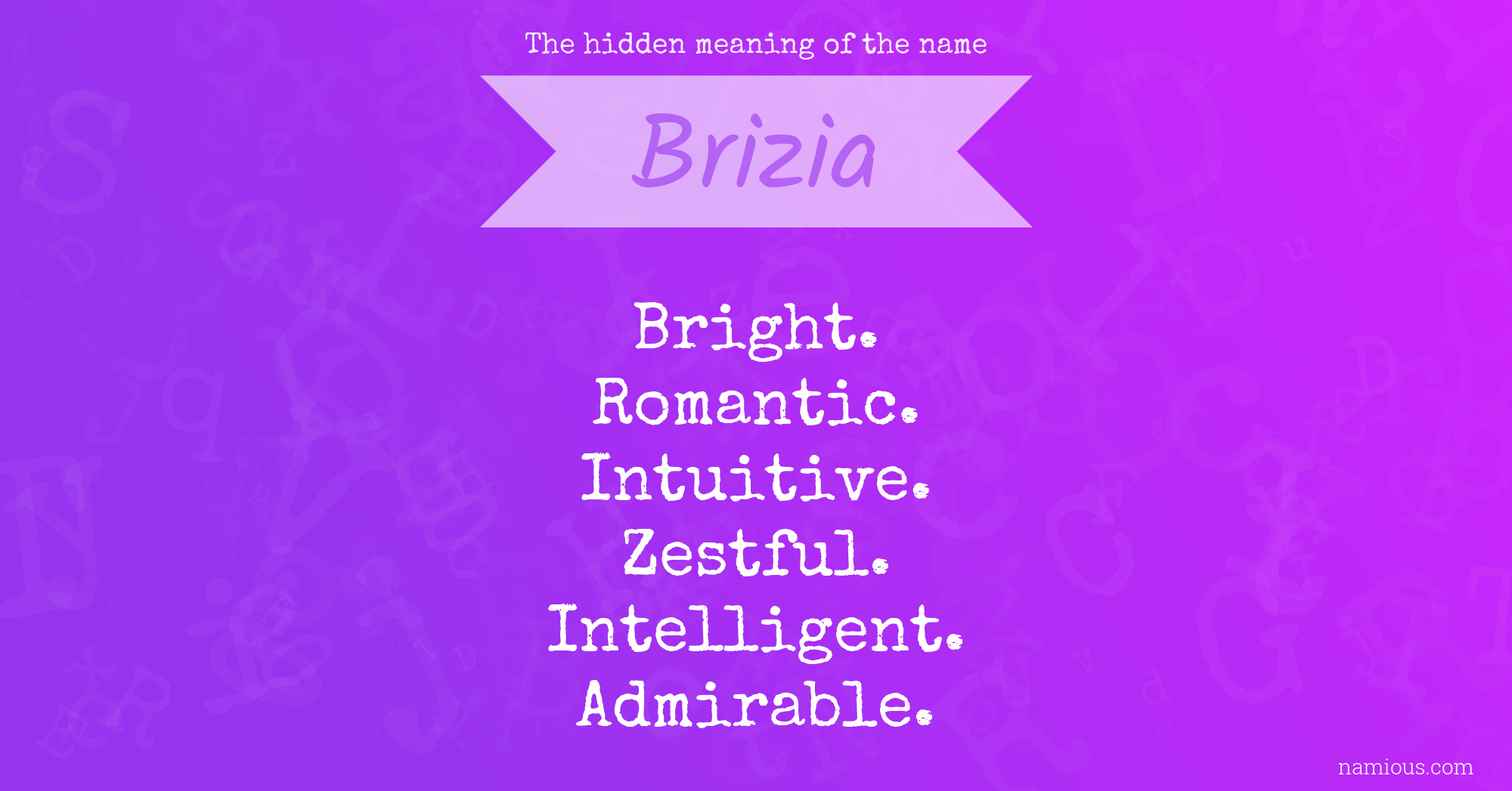 The hidden meaning of the name Brizia