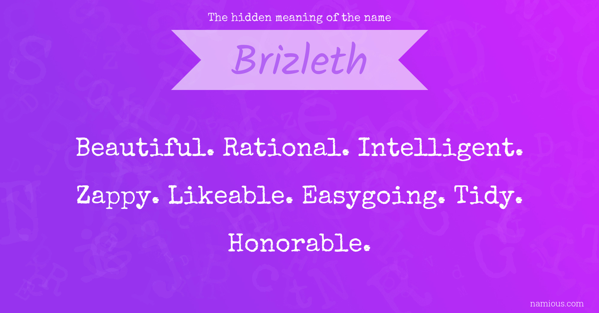 The hidden meaning of the name Brizleth