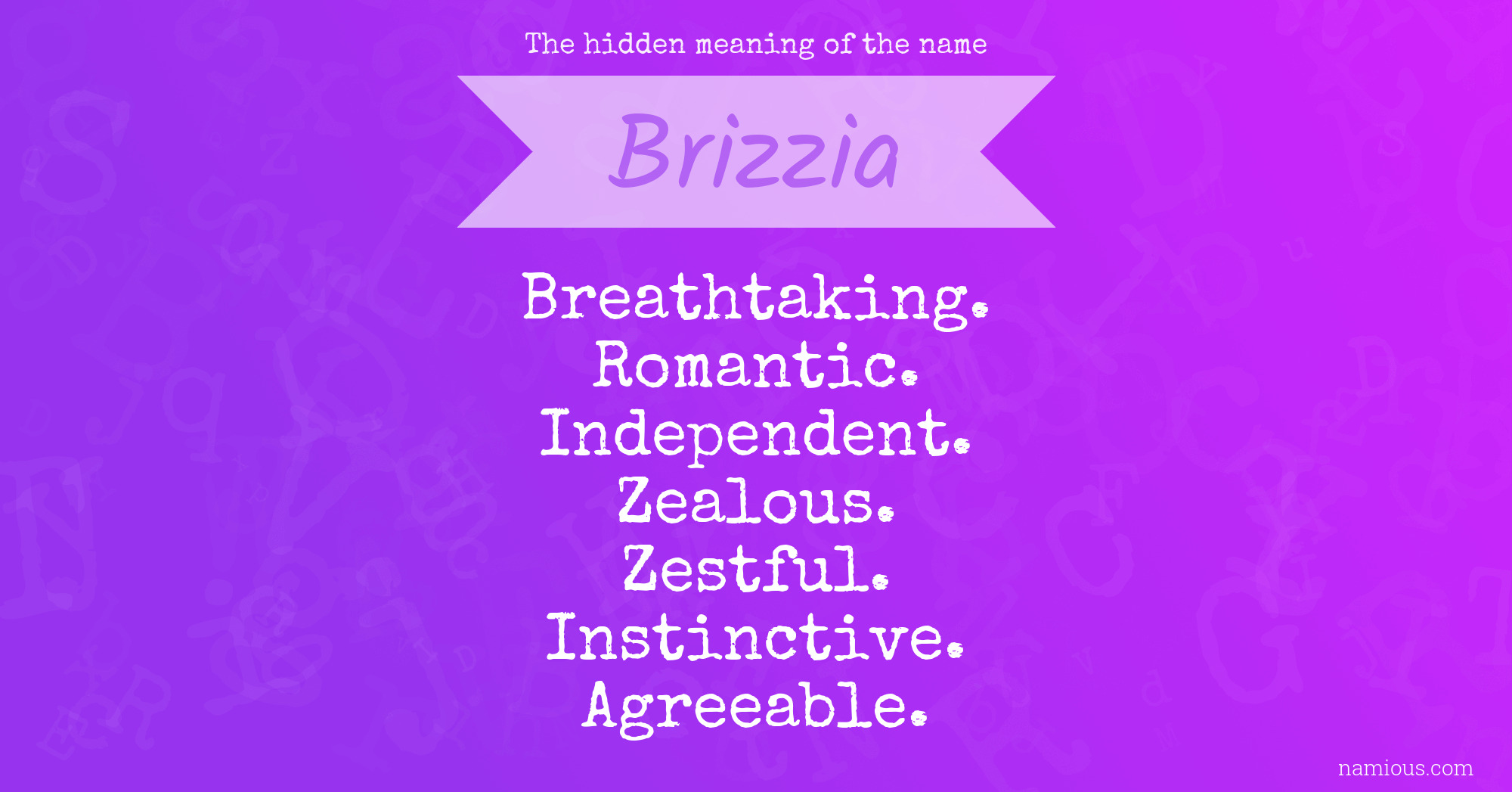 The hidden meaning of the name Brizzia