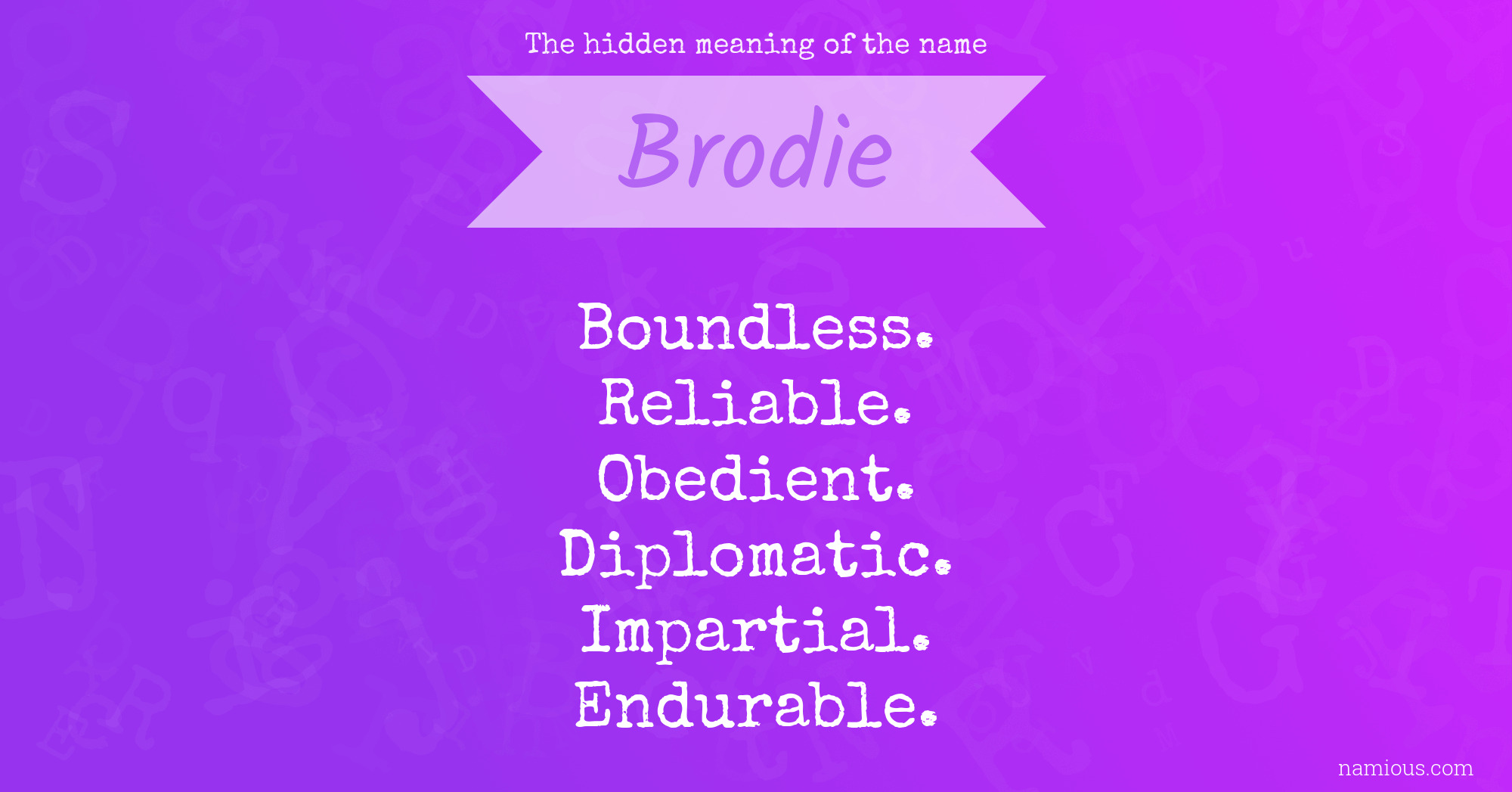 The hidden meaning of the name Brodie