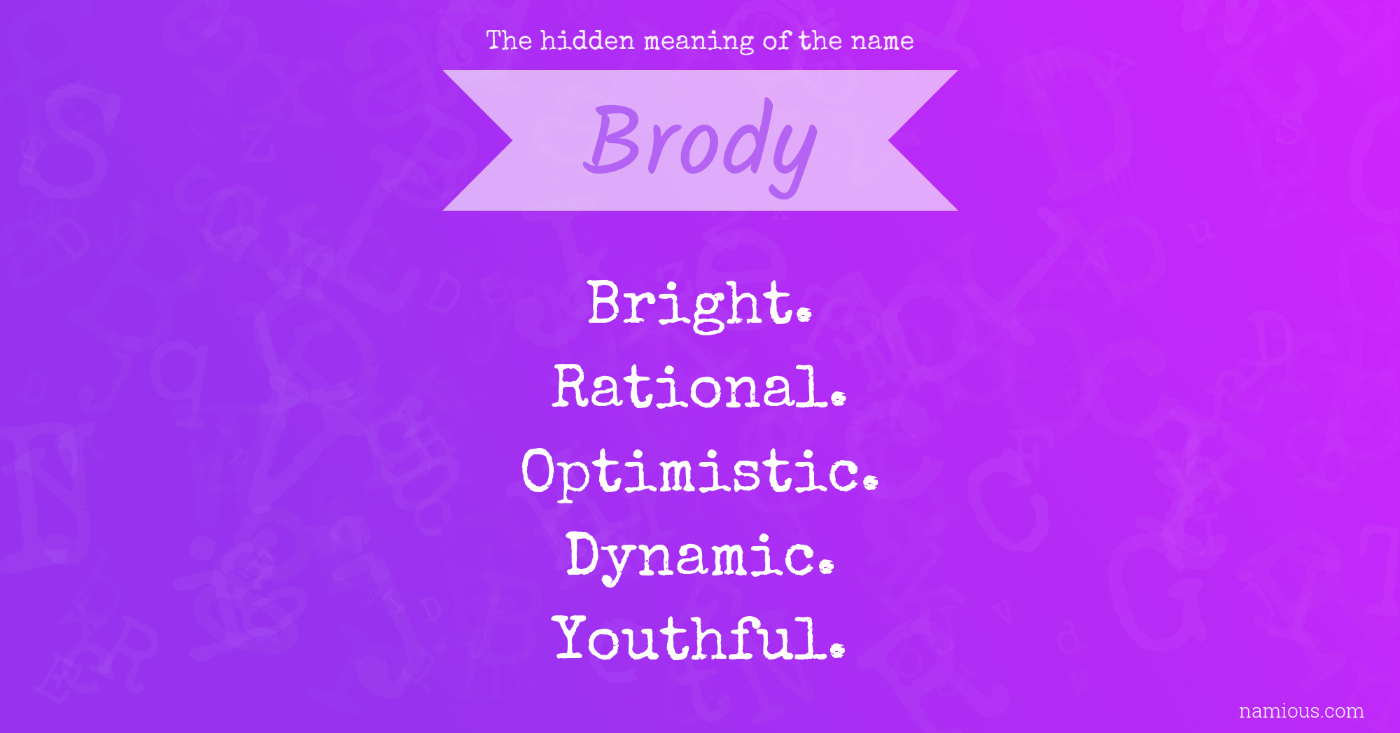 The hidden meaning of the name Brody