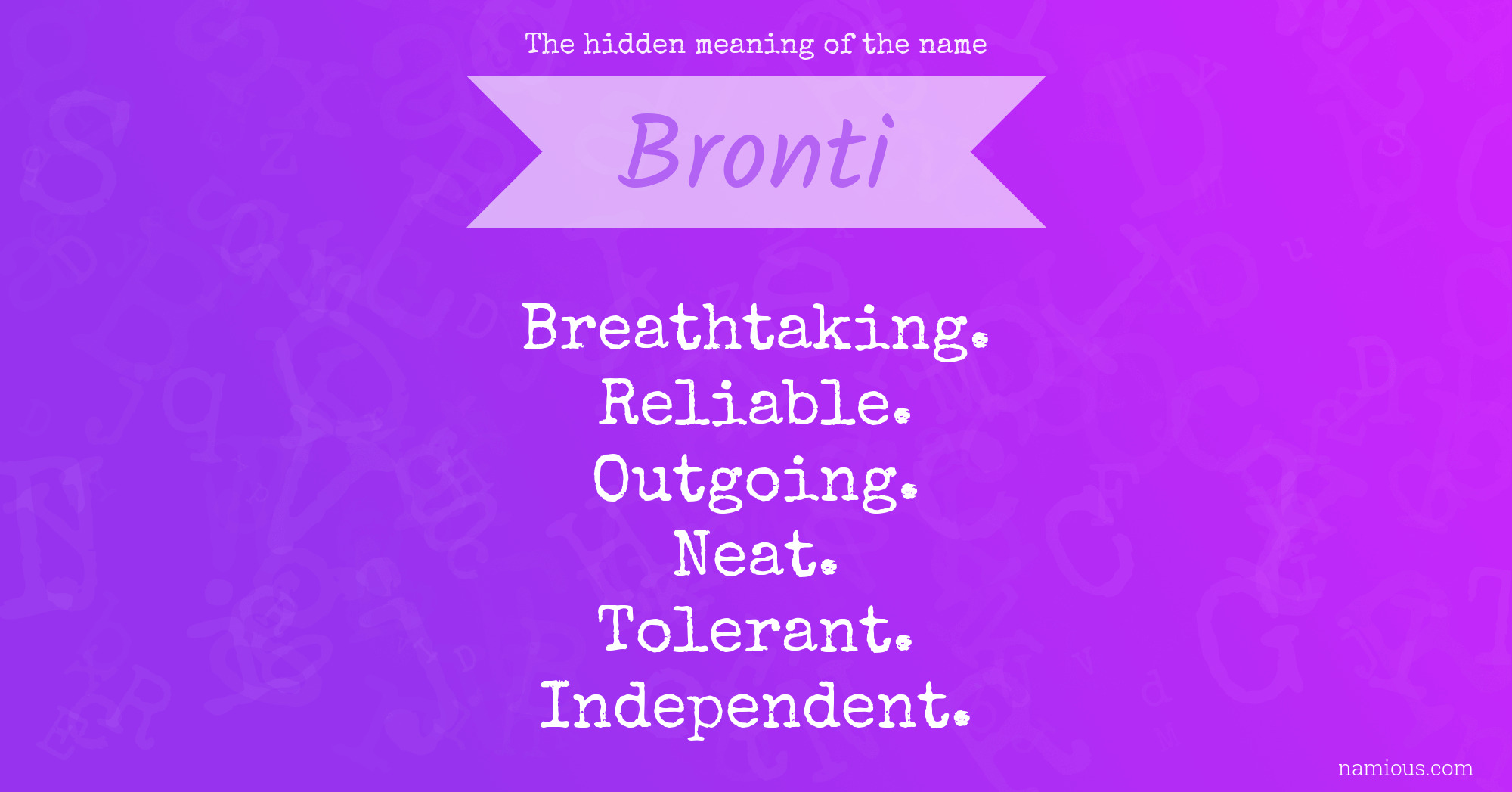 The hidden meaning of the name Bronti