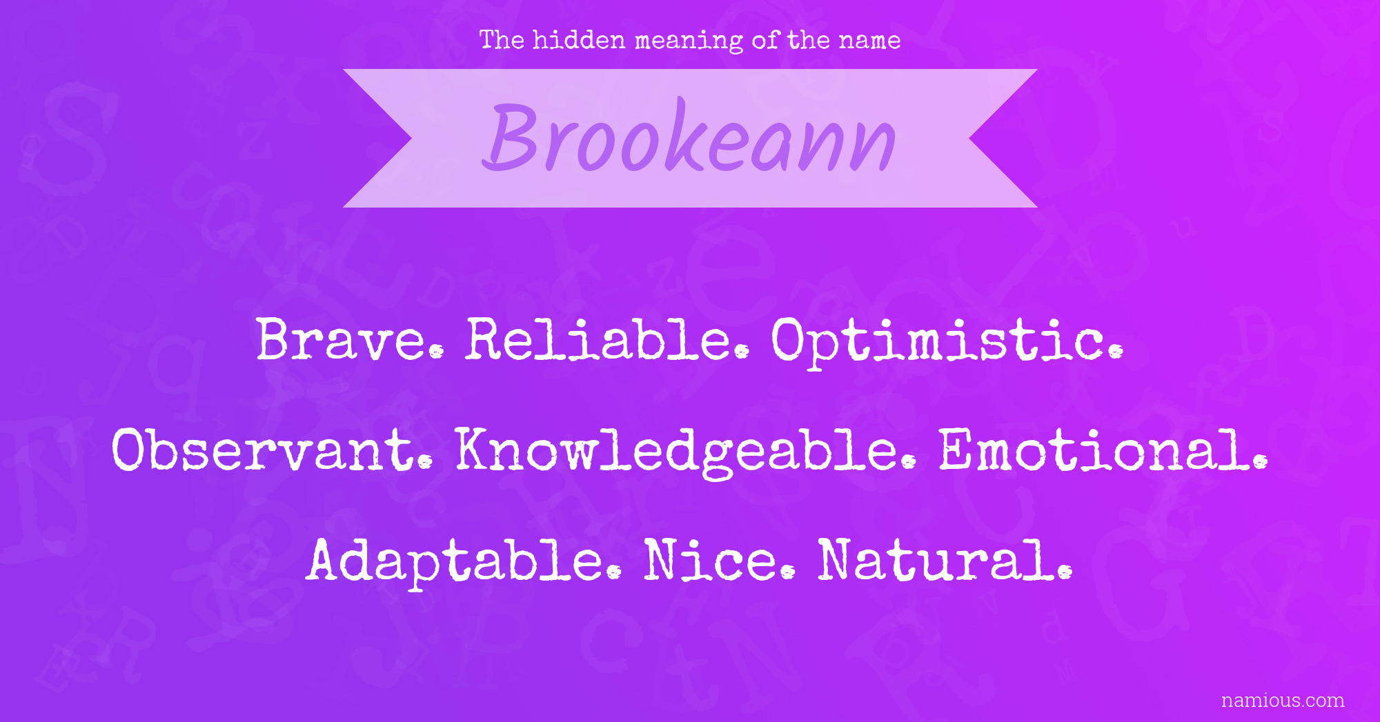 The hidden meaning of the name Brookeann