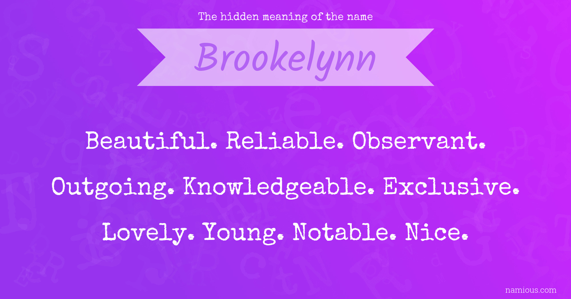 The hidden meaning of the name Brookelynn