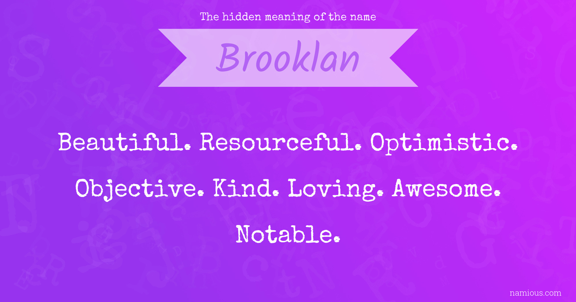 The hidden meaning of the name Brooklan