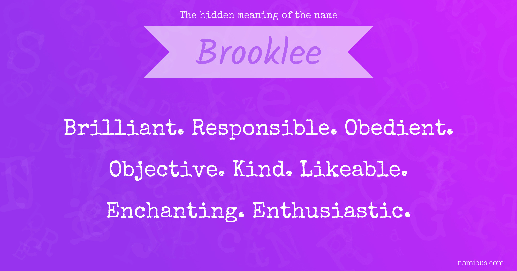 The hidden meaning of the name Brooklee