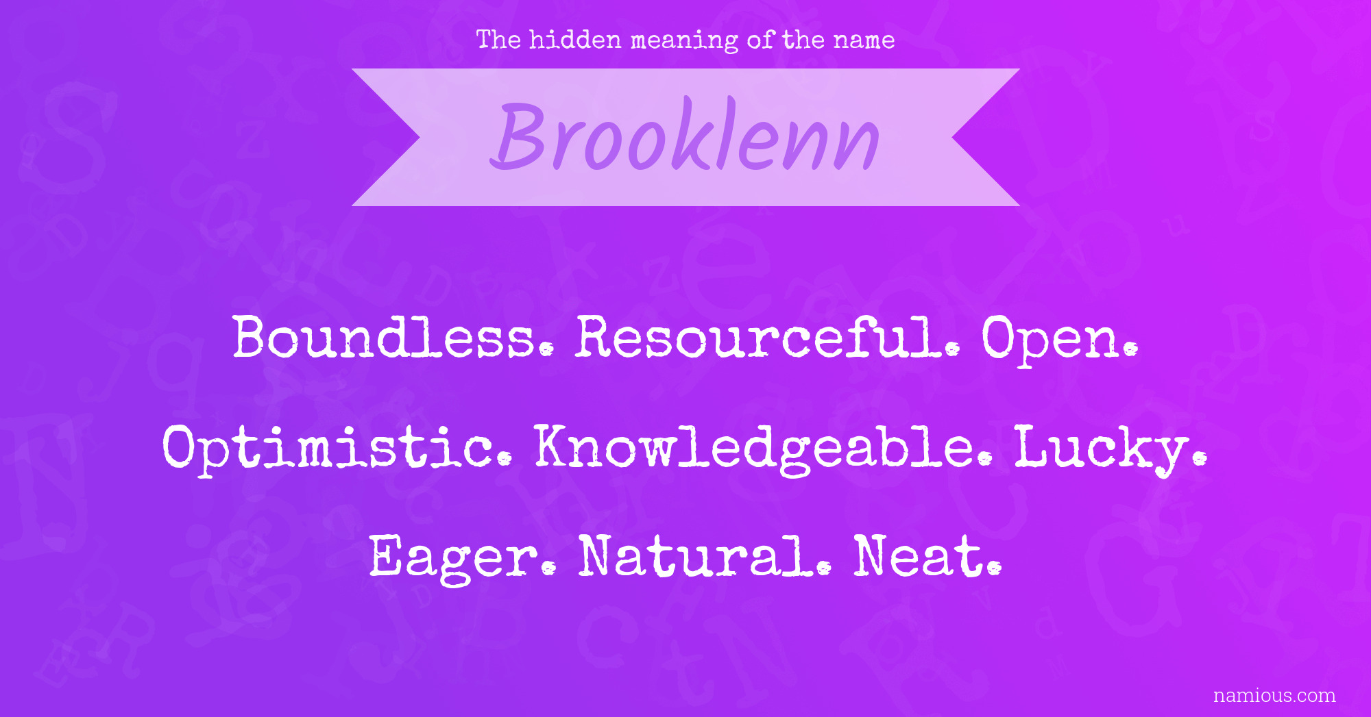 The hidden meaning of the name Brooklenn