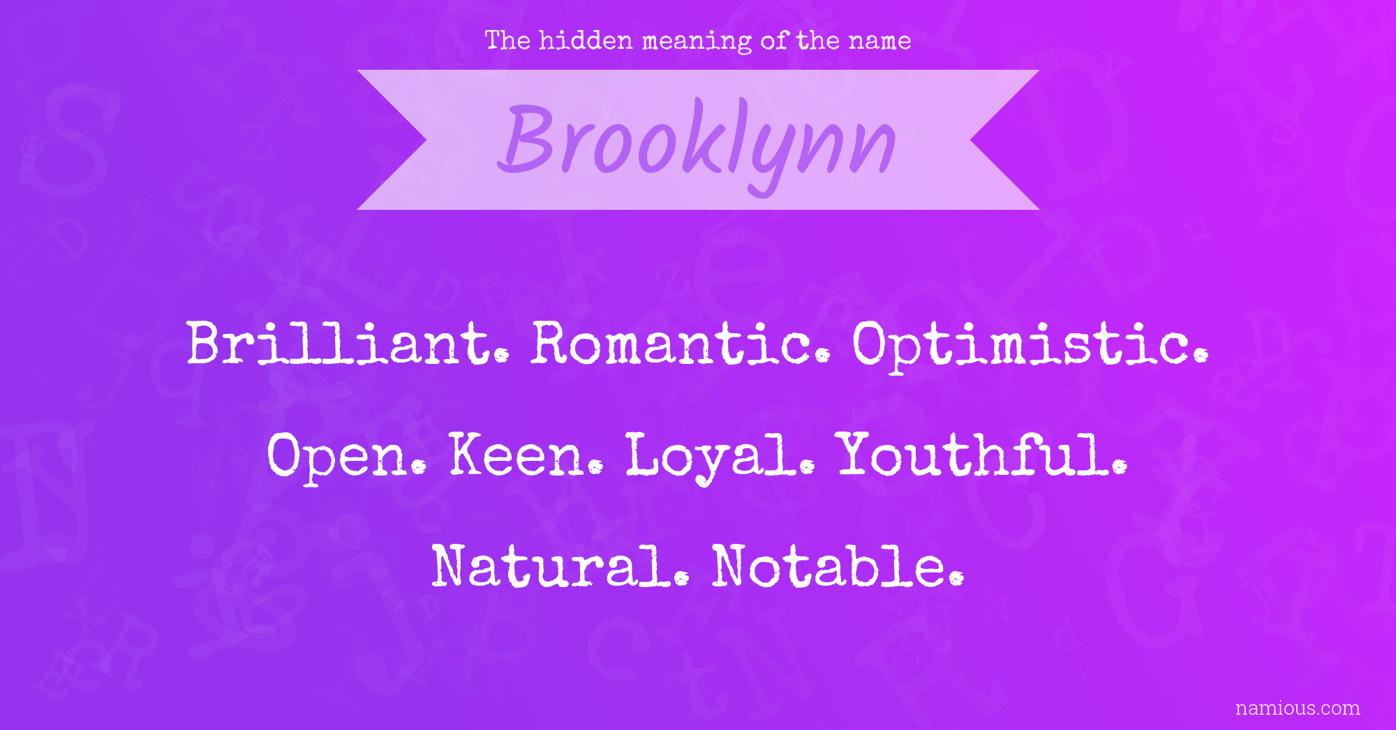 The hidden meaning of the name Brooklynn