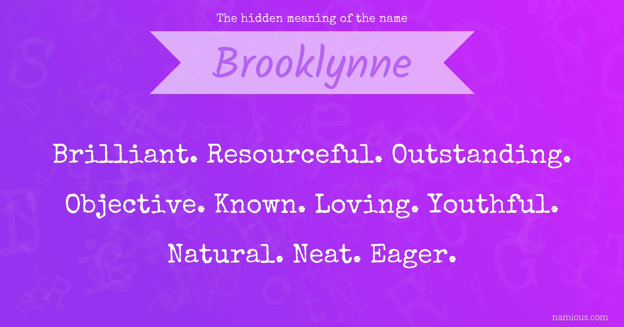 The hidden meaning of the name Brooklynne