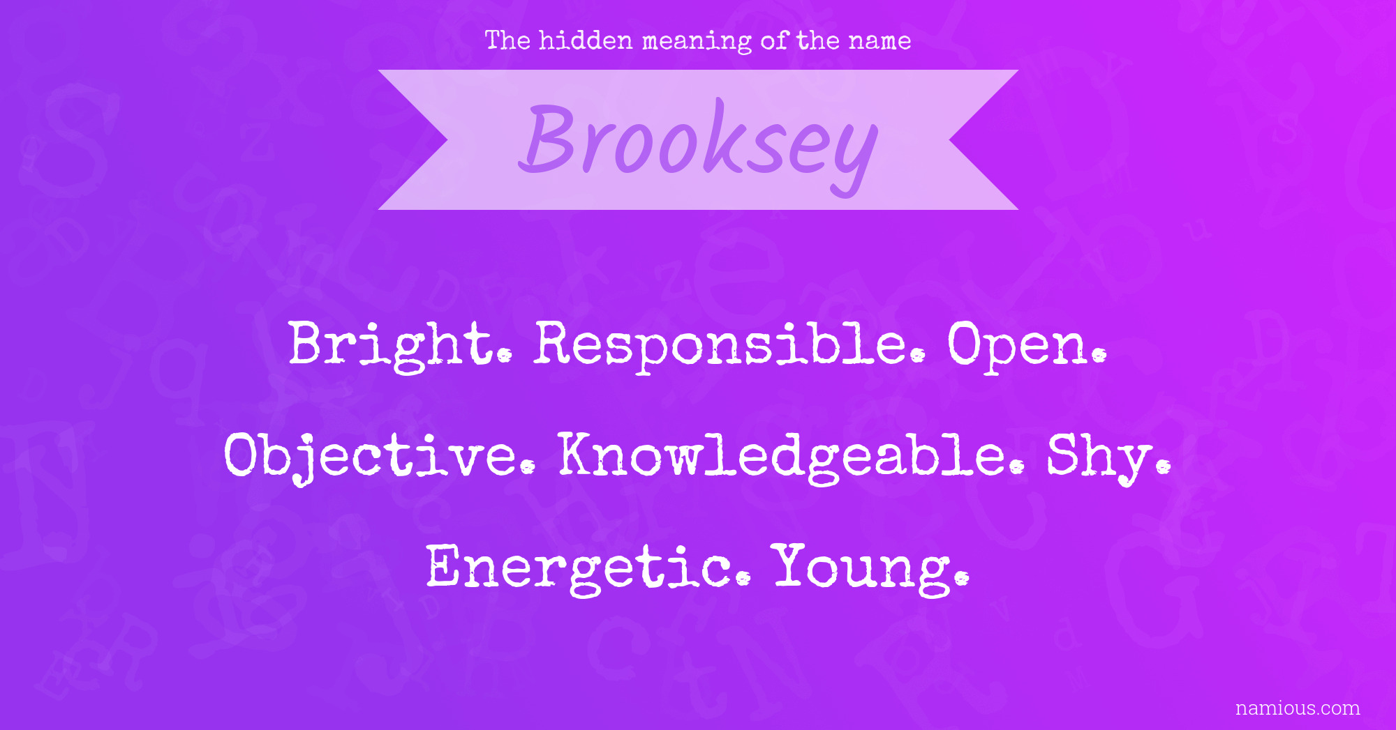 The hidden meaning of the name Brooksey