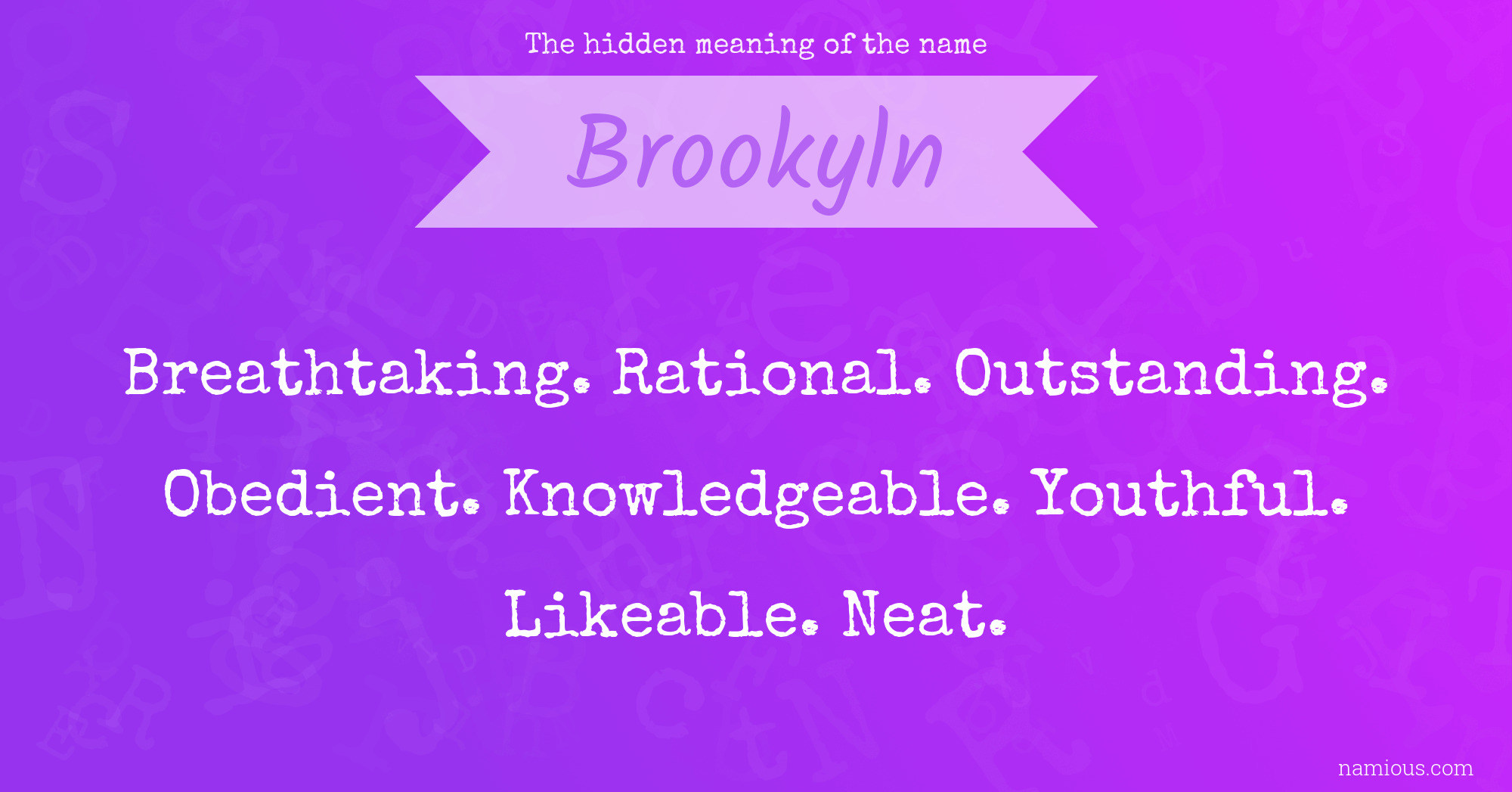 The hidden meaning of the name Brookyln