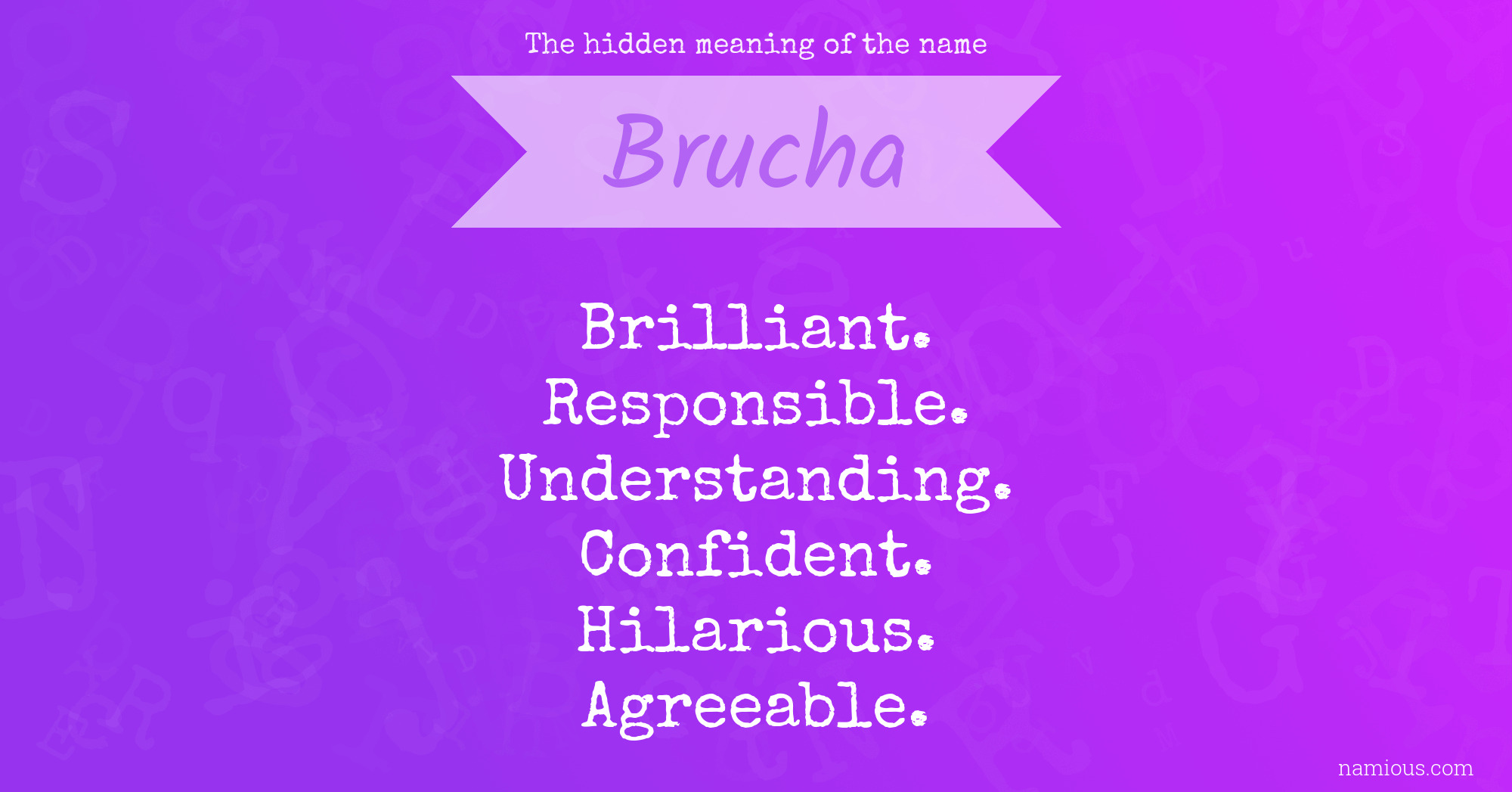 The hidden meaning of the name Brucha