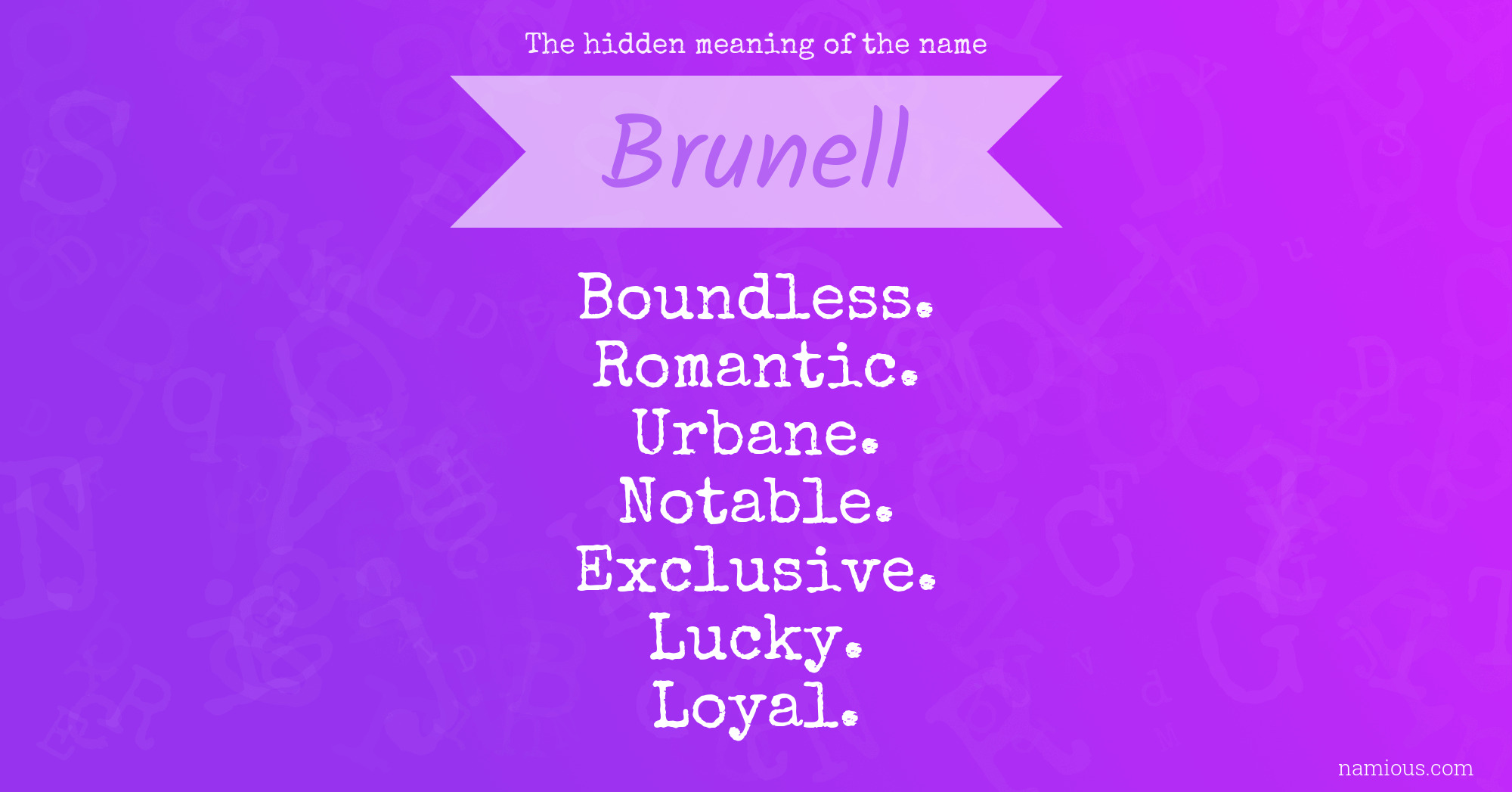 The hidden meaning of the name Brunell